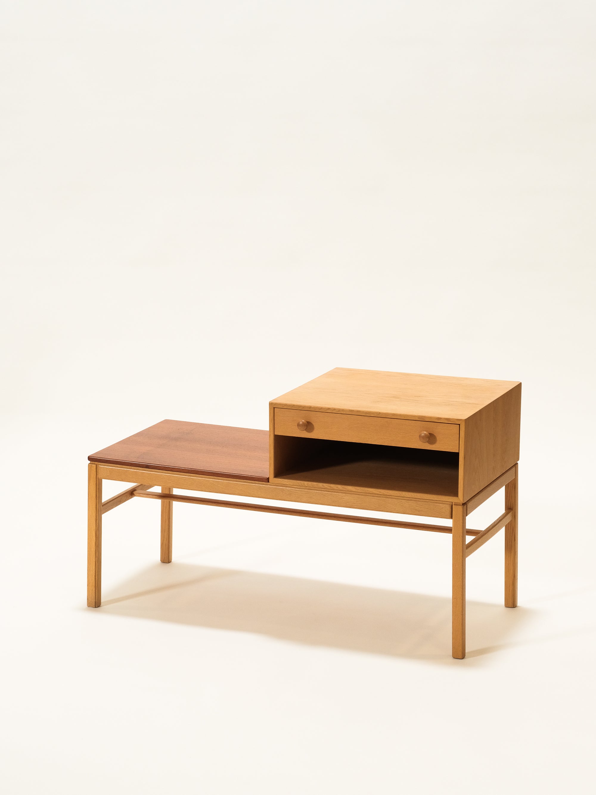 Scandinavian Side Table "Casino" in Teak and Oak by Engström & Myrstrand, 1960s