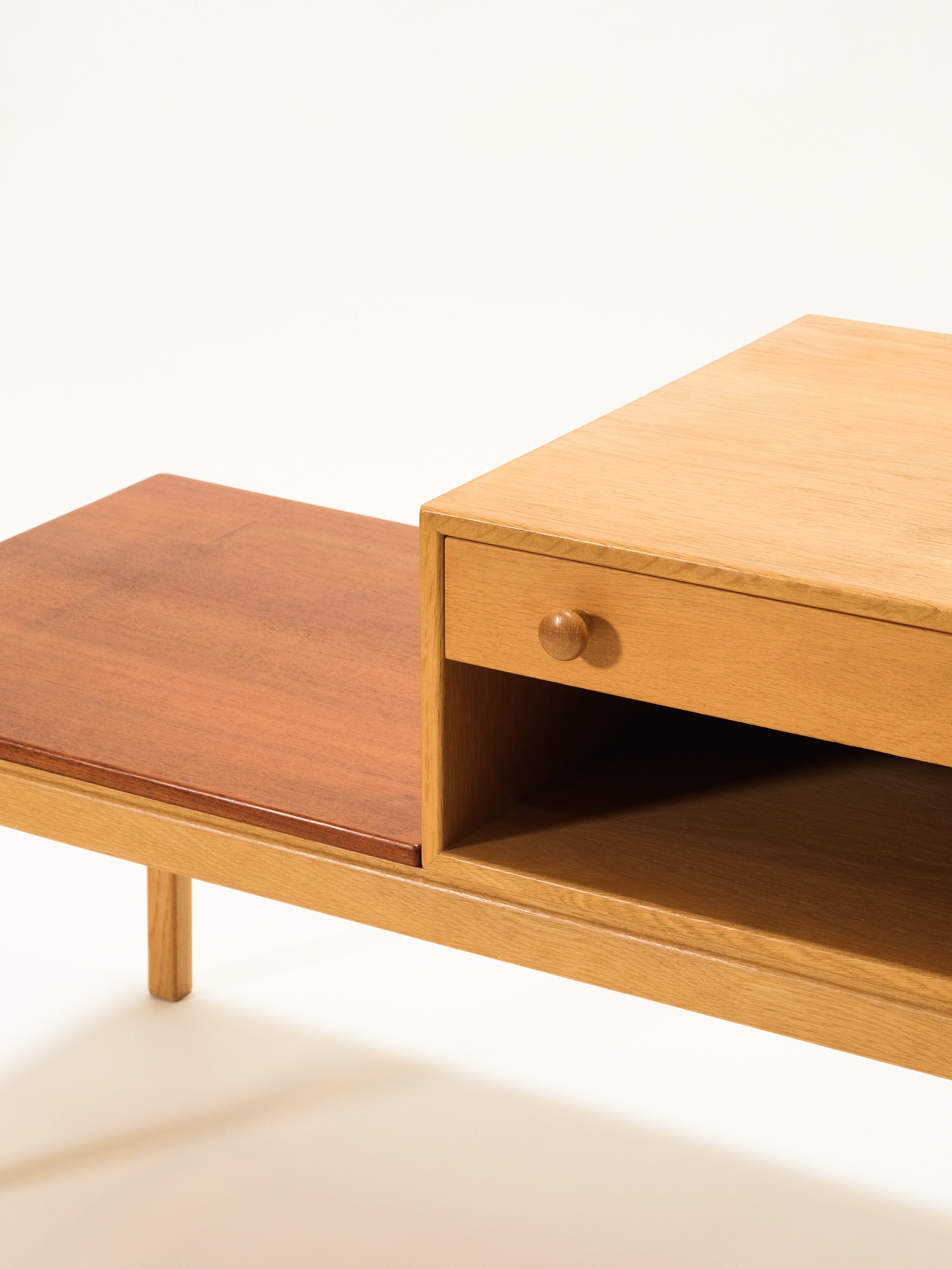 Scandinavian Side Table "Casino" in Teak and Oak by Engström & Myrstrand, 1960s
