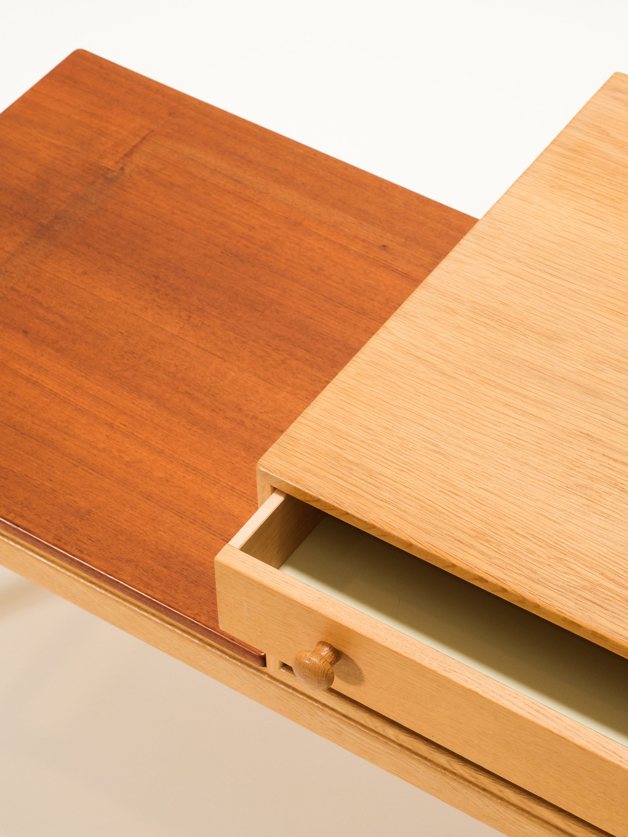 Scandinavian Side Table "Casino" in Teak and Oak by Engström & Myrstrand, 1960s
