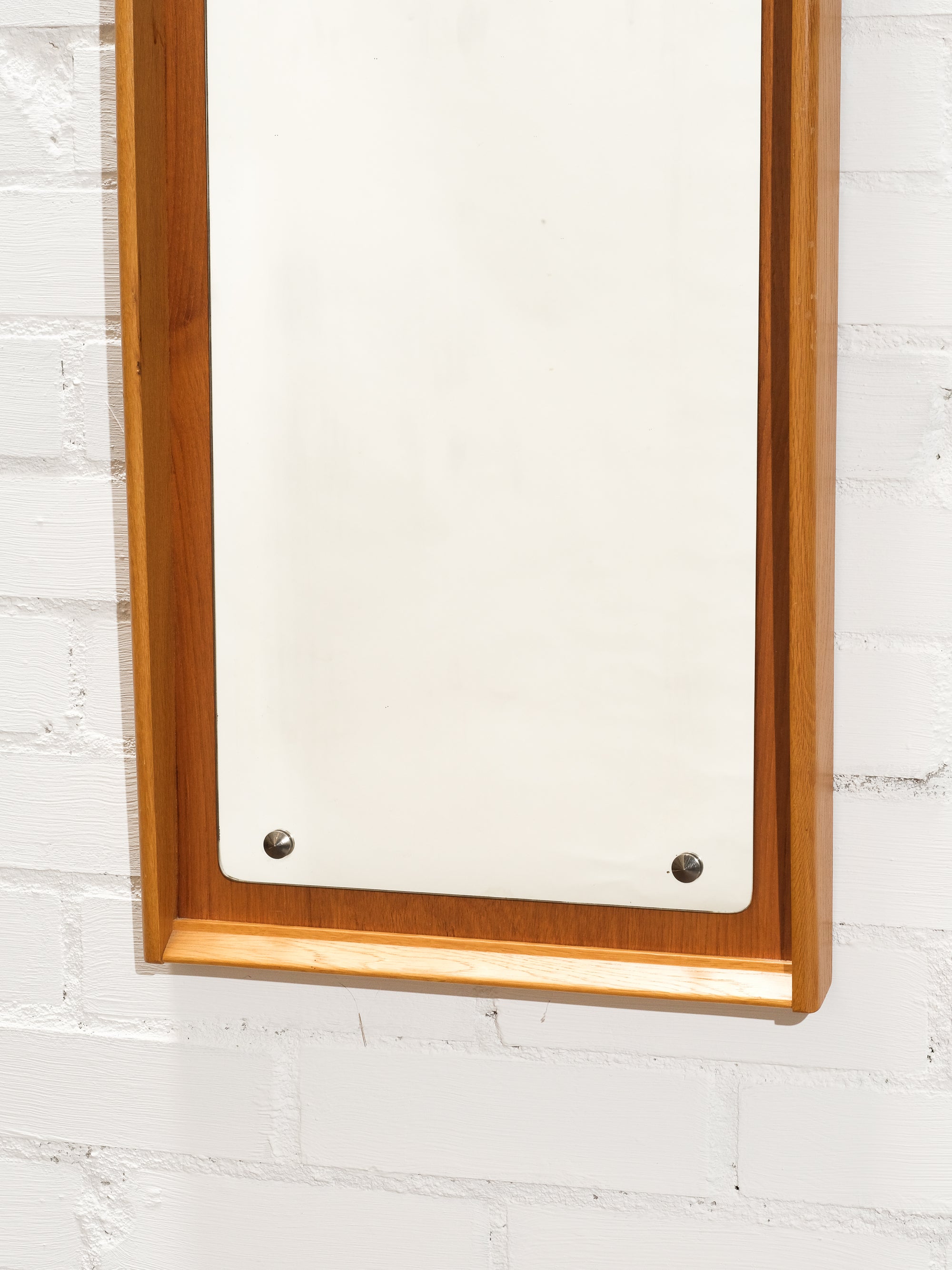 Mid-Century Oak & Teak Wall Mirror