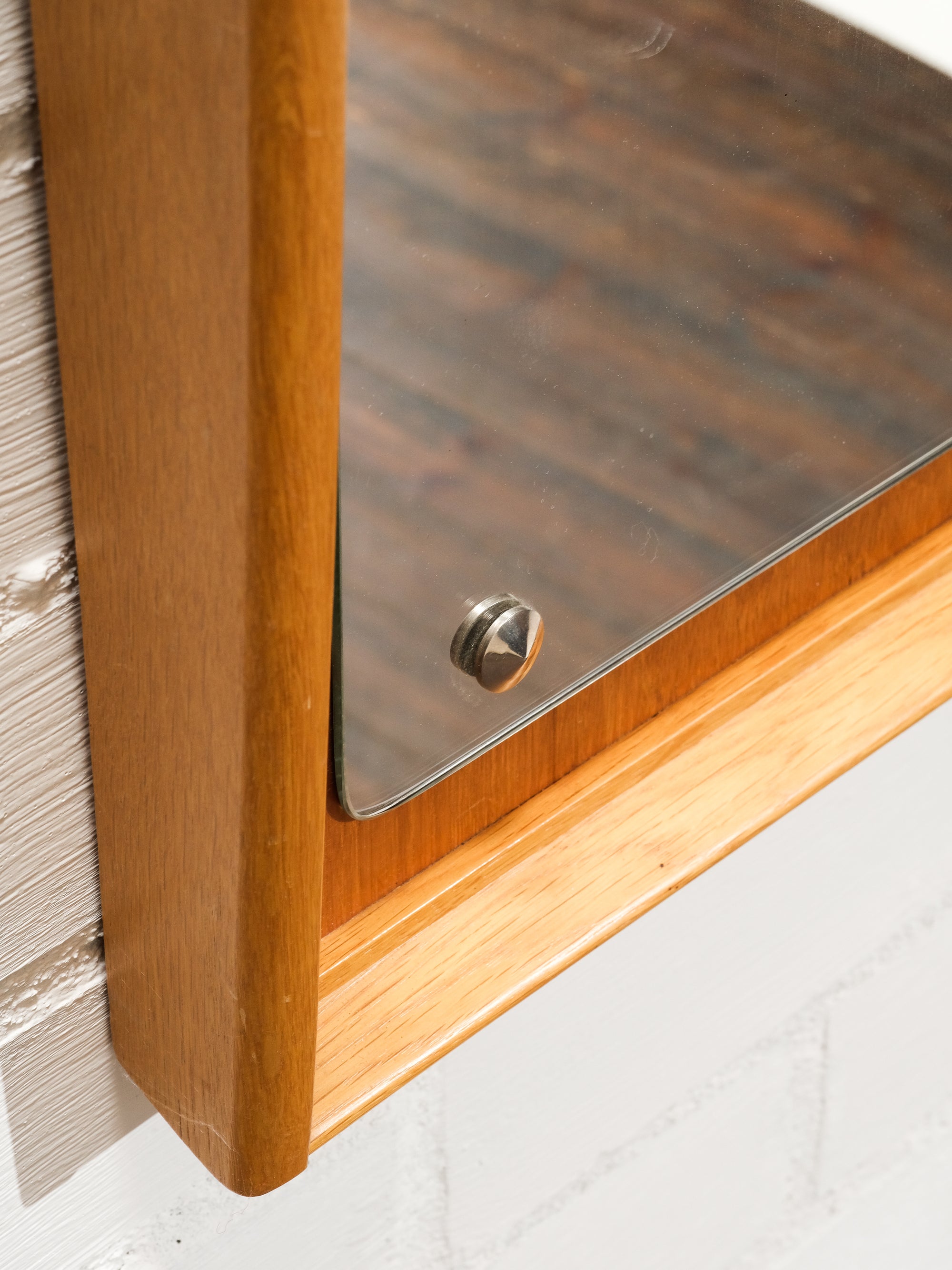 Mid-Century Oak & Teak Wall Mirror