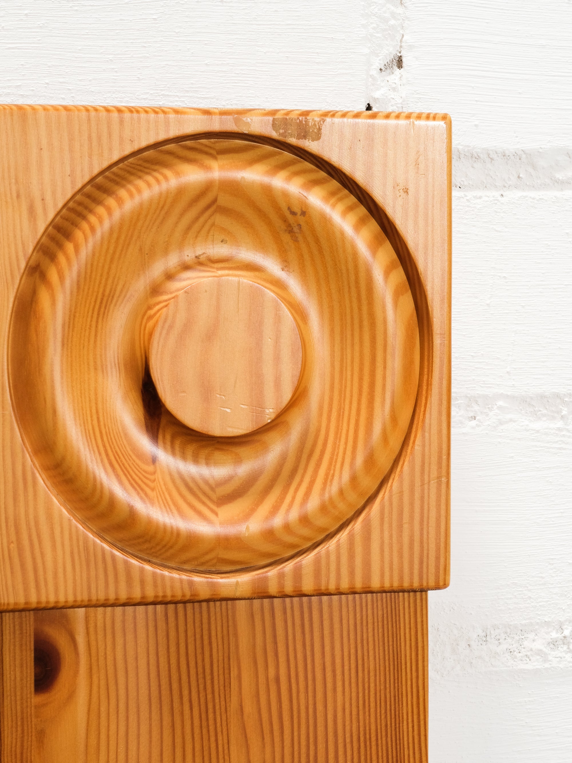 Large Mid-Century Pine Wall Mirror, Glas Mäster Markaryd, Sweden, 1970s