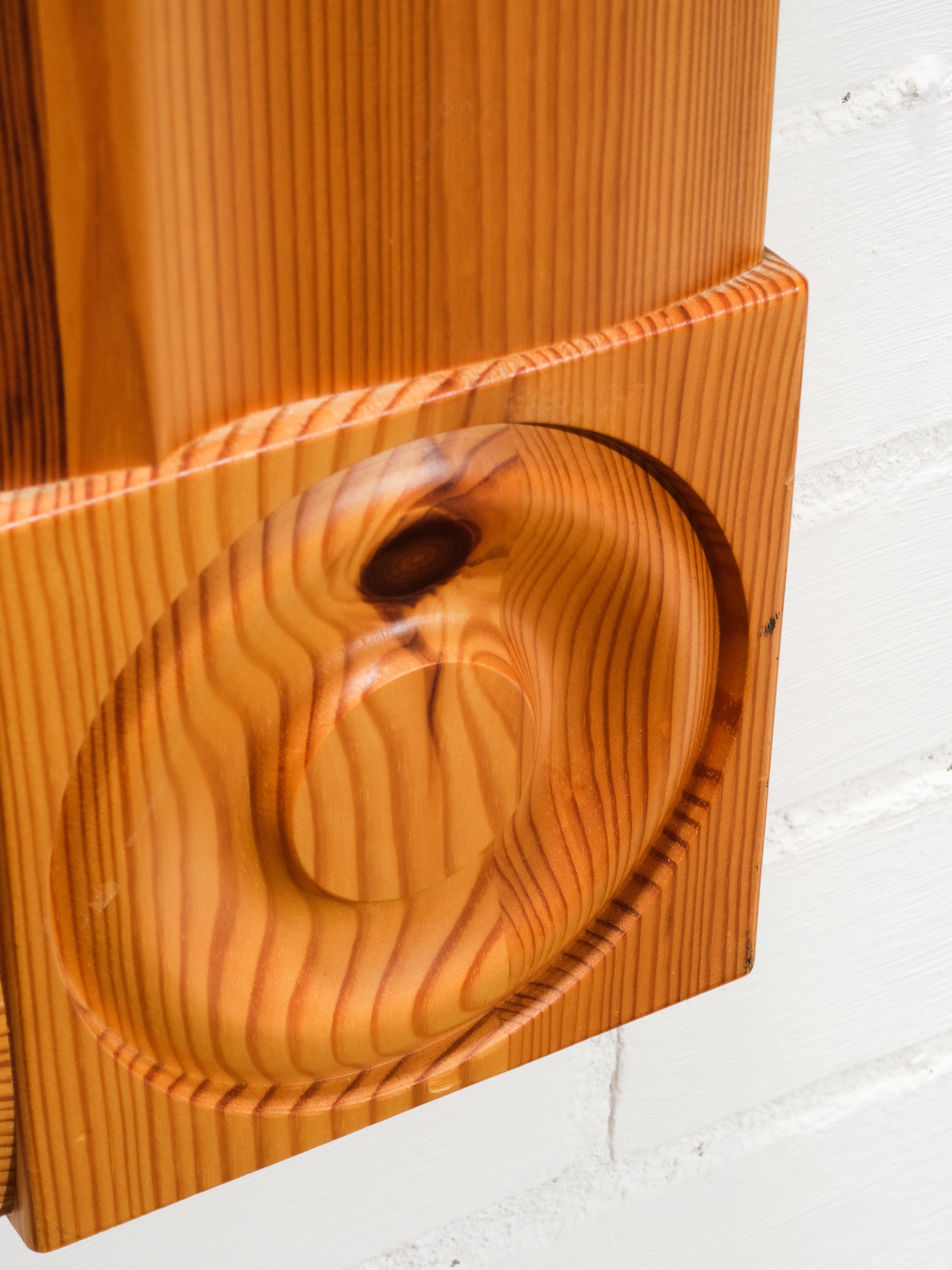 Large Mid-Century Pine Wall Mirror, Glas Mäster Markaryd, Sweden, 1970s