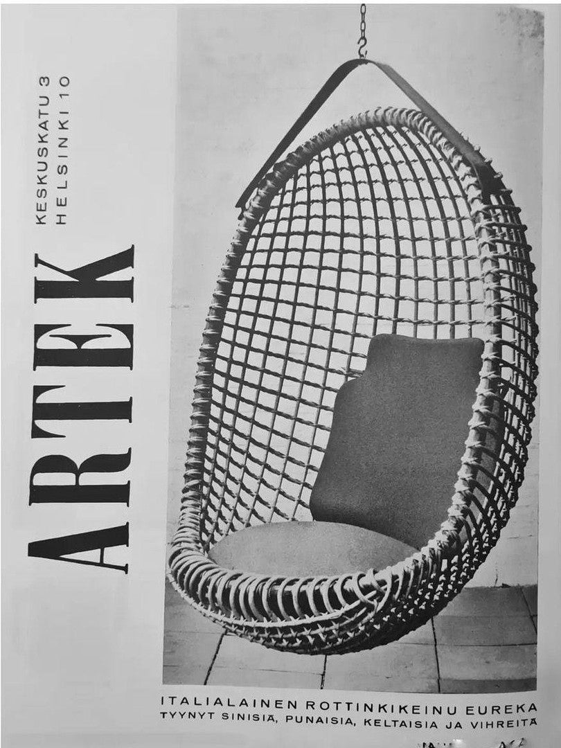 Pendant Rattan Chair ‘Eureka’ by Giovanni Travasa, Bonacina, Italy, 1950s