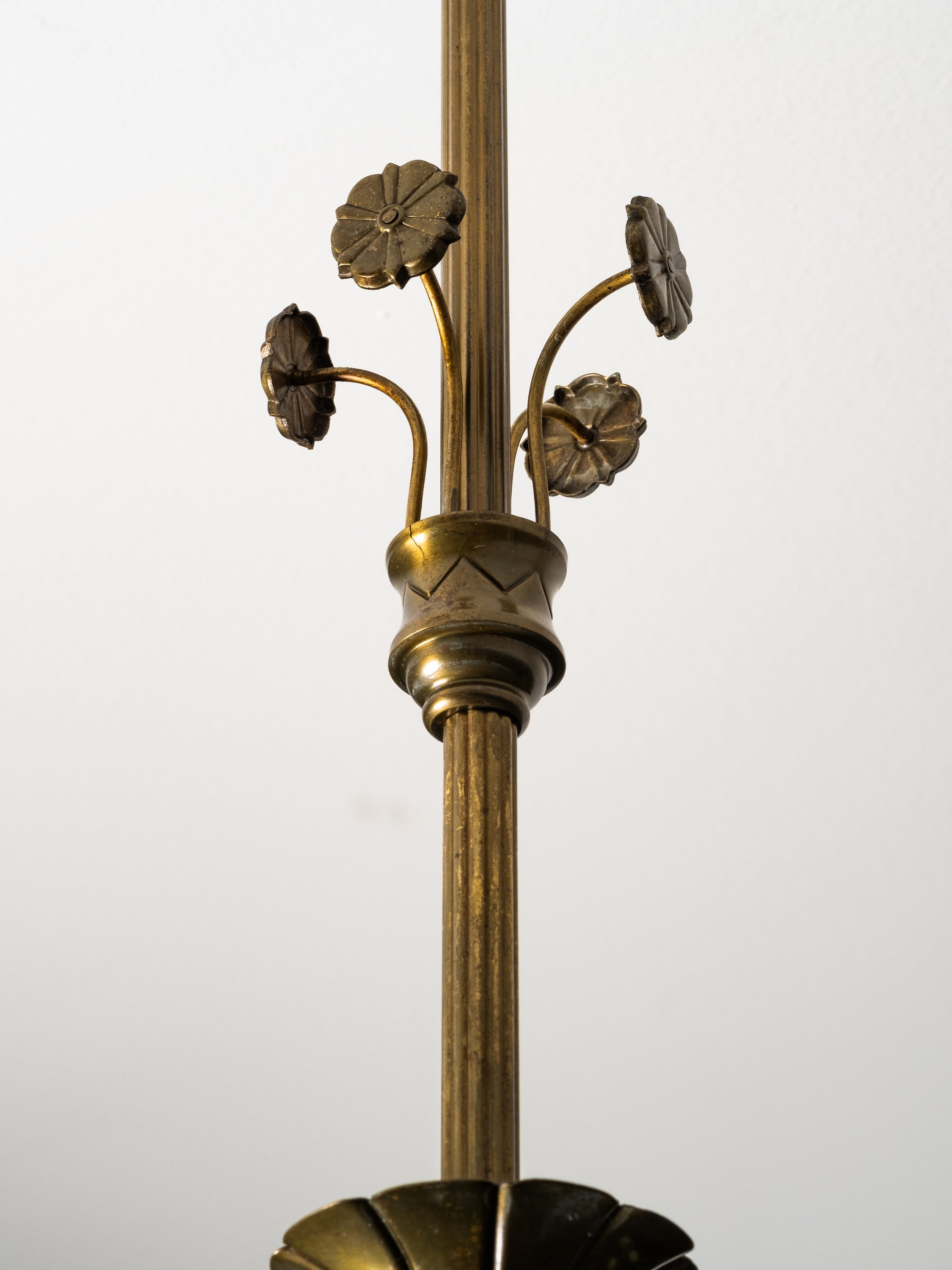 Swedish Grace Ceiling Lamp in Brass and Amber Glass, Böhlmarks, 1920s
