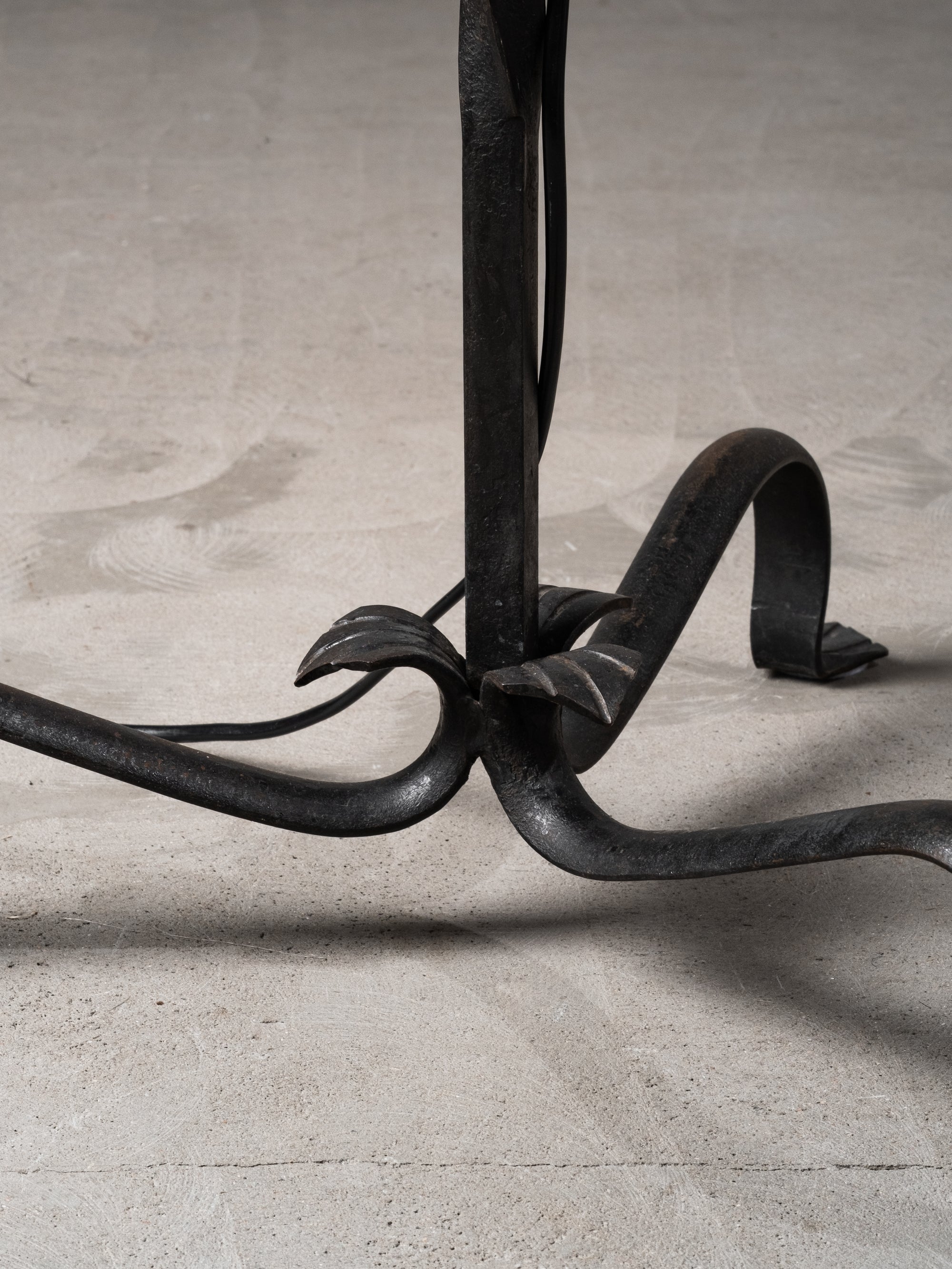 Wrought Iron and Wood Slate Floor Lamp by Hakkarainen, Finland, 1930s