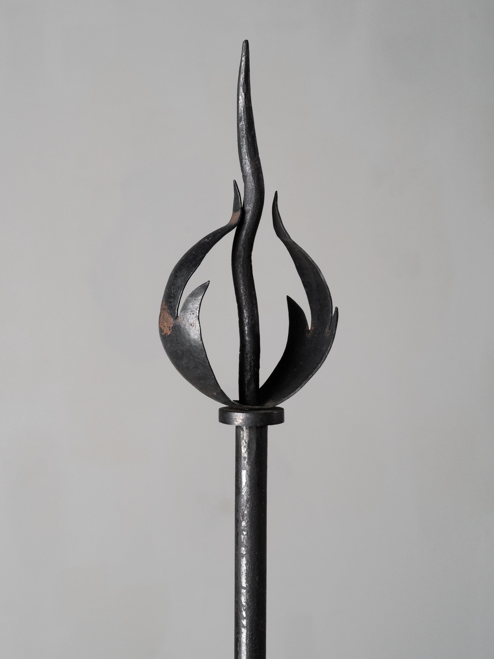 Wrought Iron and Wood Slate Floor Lamp by Hakkarainen, Finland, 1930s
