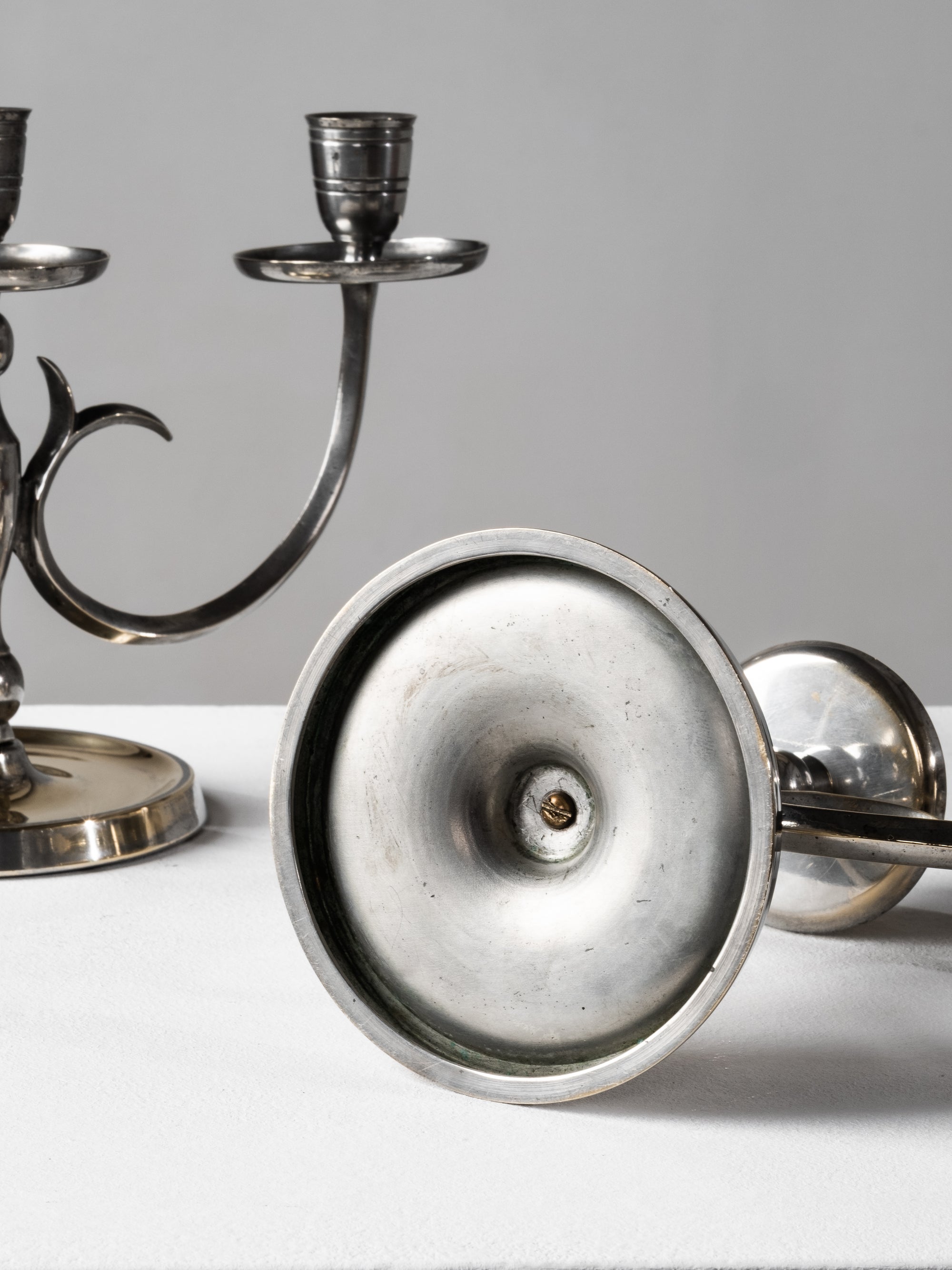 Pair of Candelabras Model 8013 by Paavo Tynell for Taito Oy, Finland, 1930s