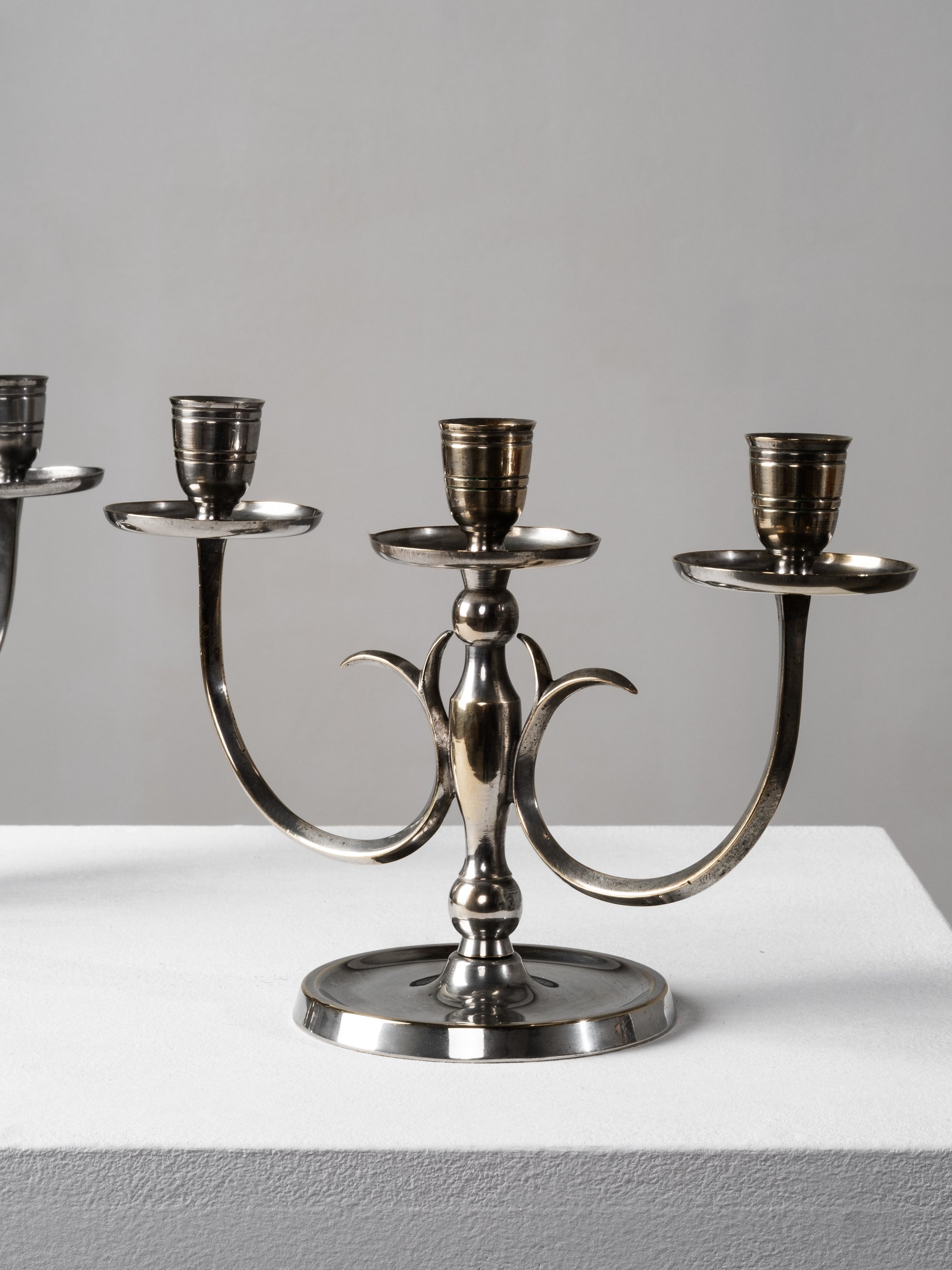 Pair of Candelabras Model 8013 by Paavo Tynell for Taito Oy, Finland, 1930s