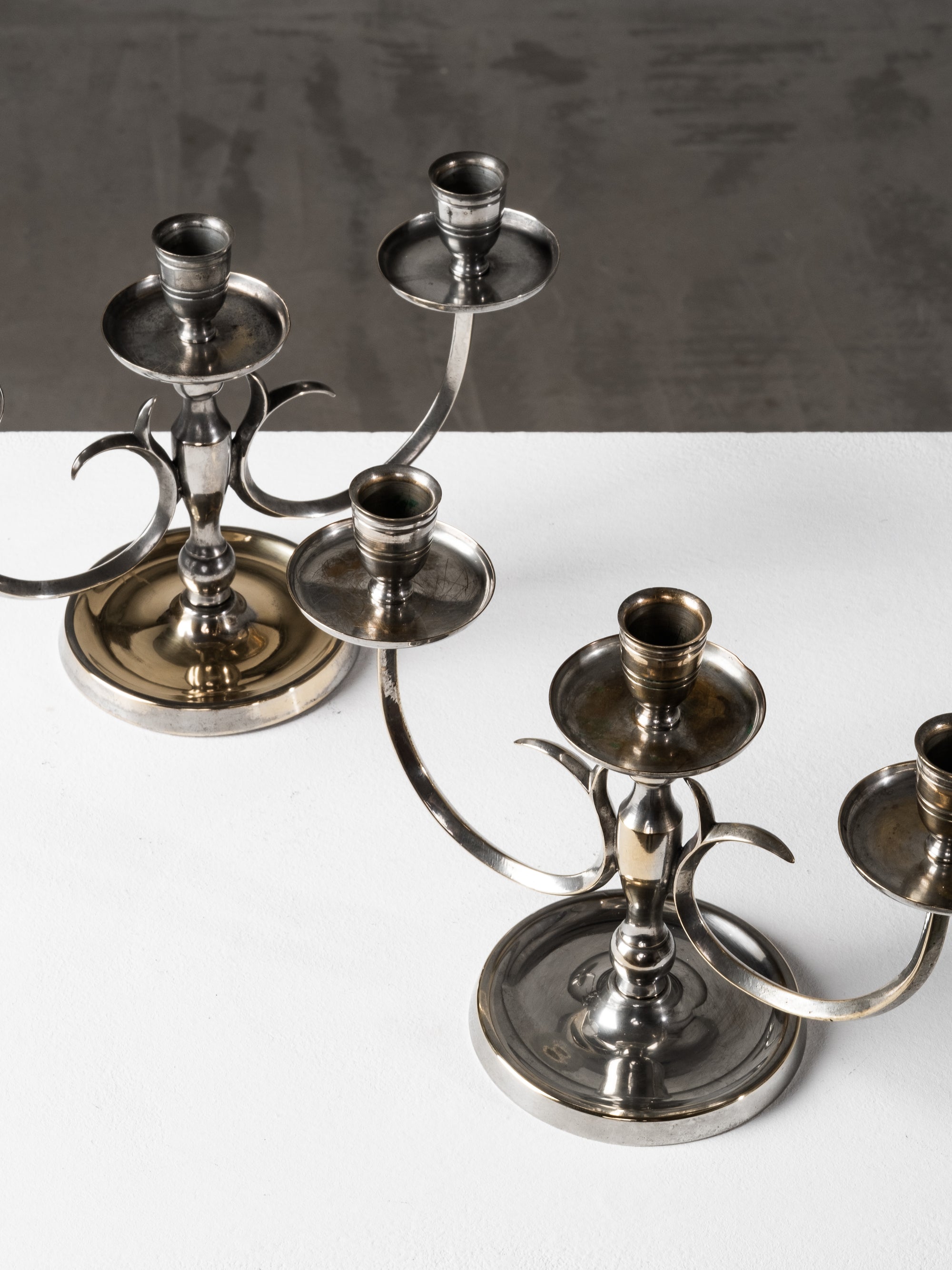 Pair of Candelabras Model 8013 by Paavo Tynell for Taito Oy, Finland, 1930s