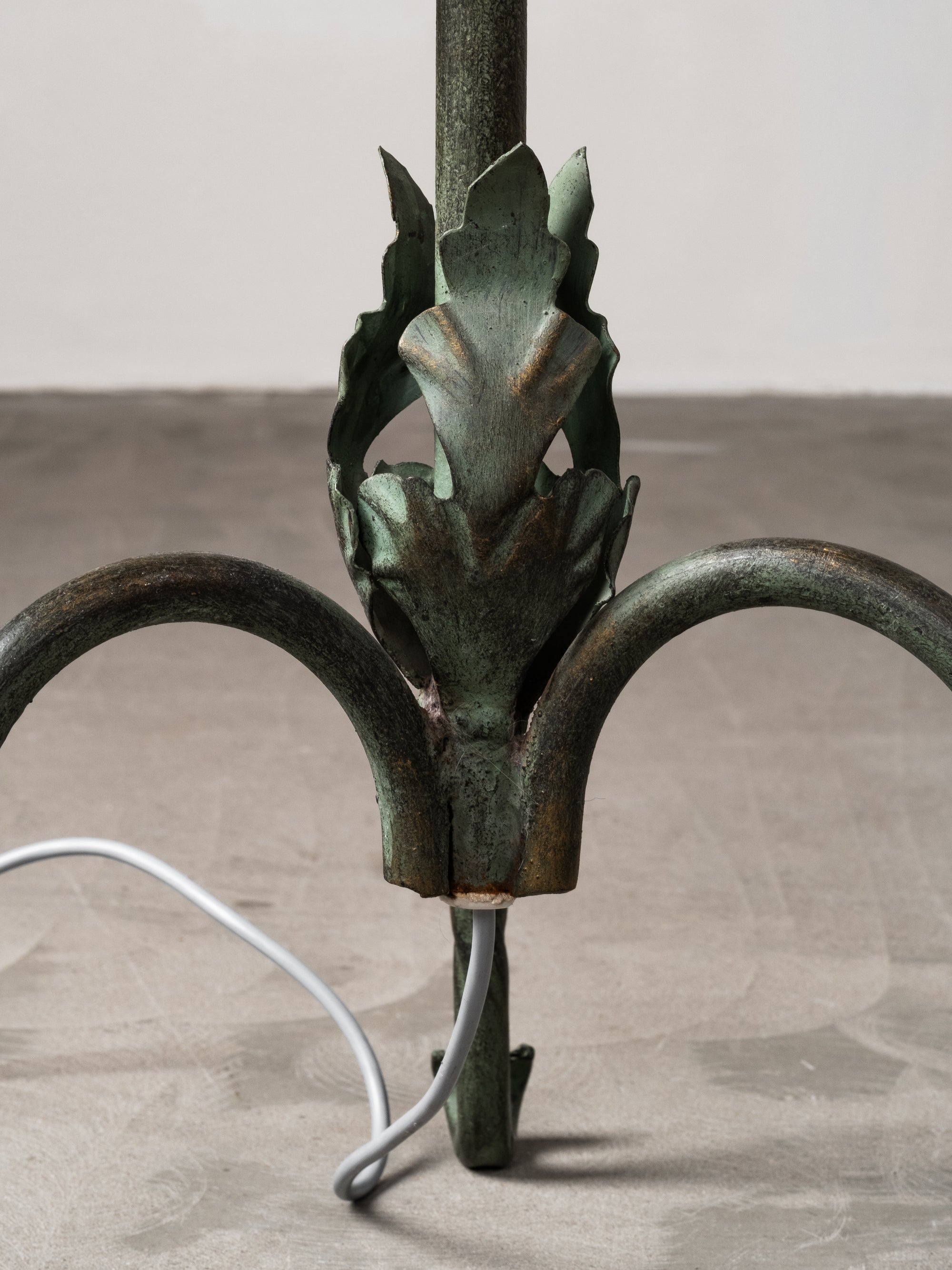 Wrought Iron and Wood-Slate Floor Lamp by Hakkarainen, Finland, 1930s