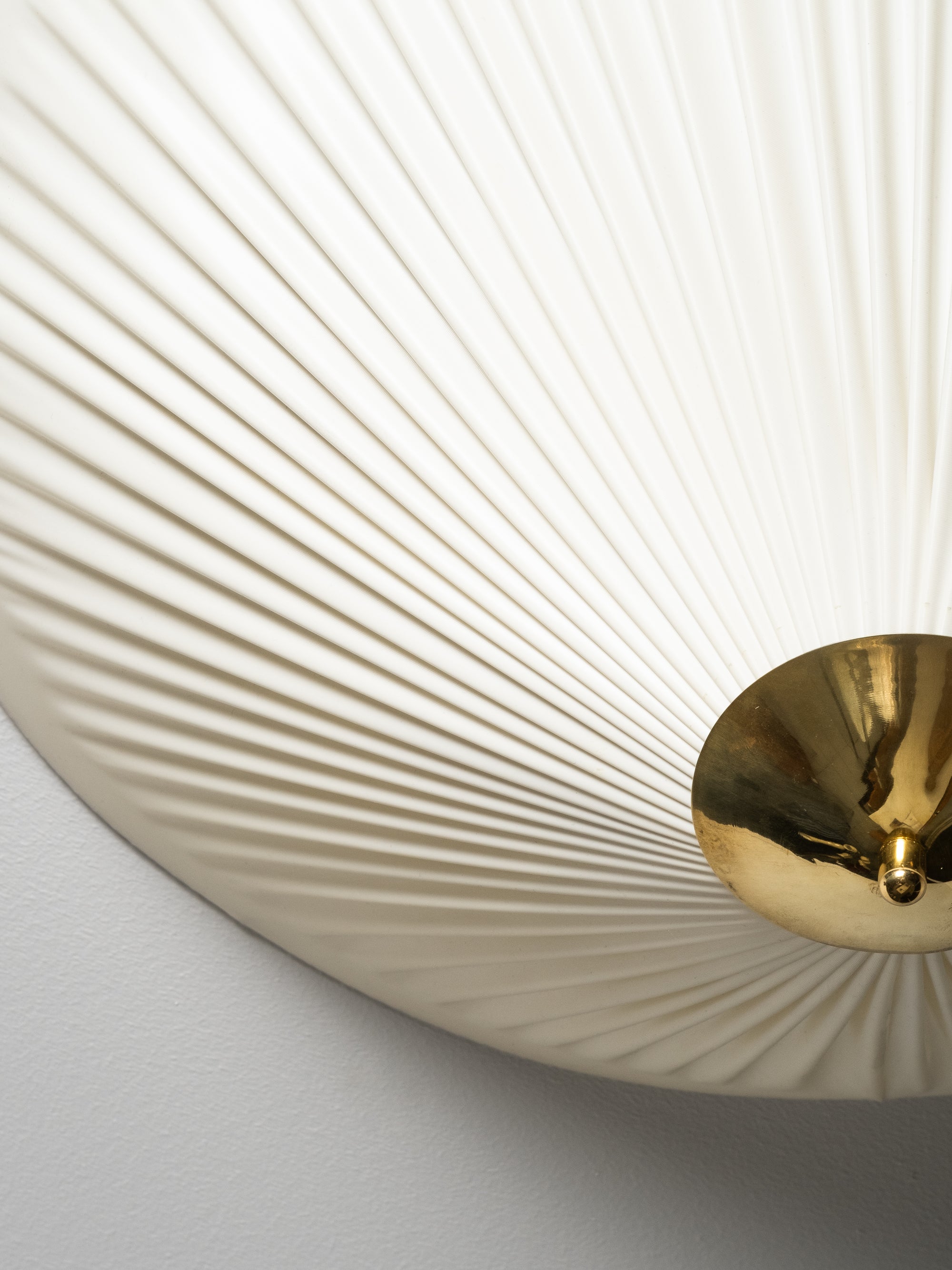 Brass and Synthetic Textile Flush Mount by Valinte, Finland, 1950s