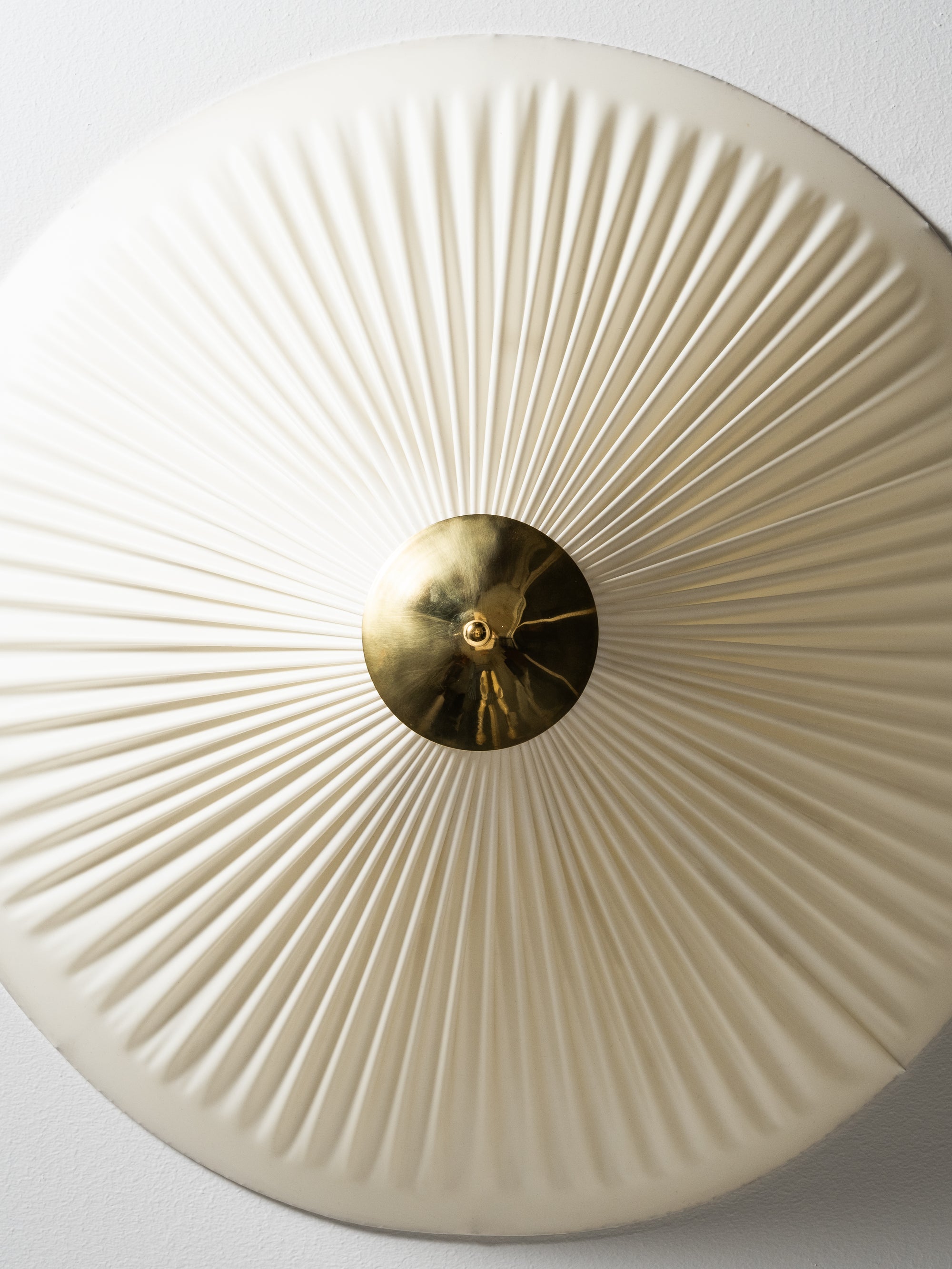 Brass and Synthetic Textile Flush Mount by Valinte, Finland, 1950s