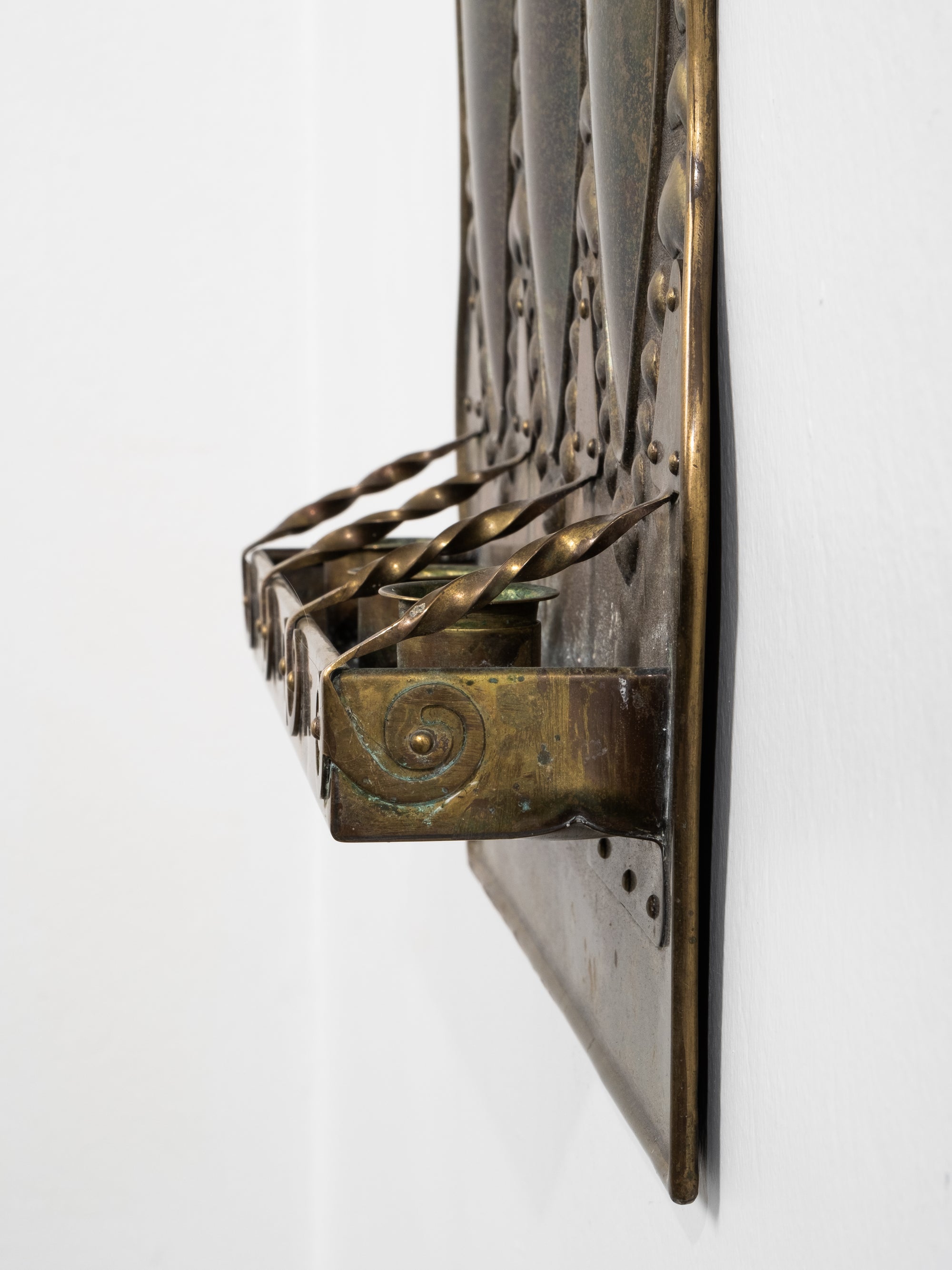 Finnish Art Nouveau Brass Candle Wall Sconce, Early 20th Century