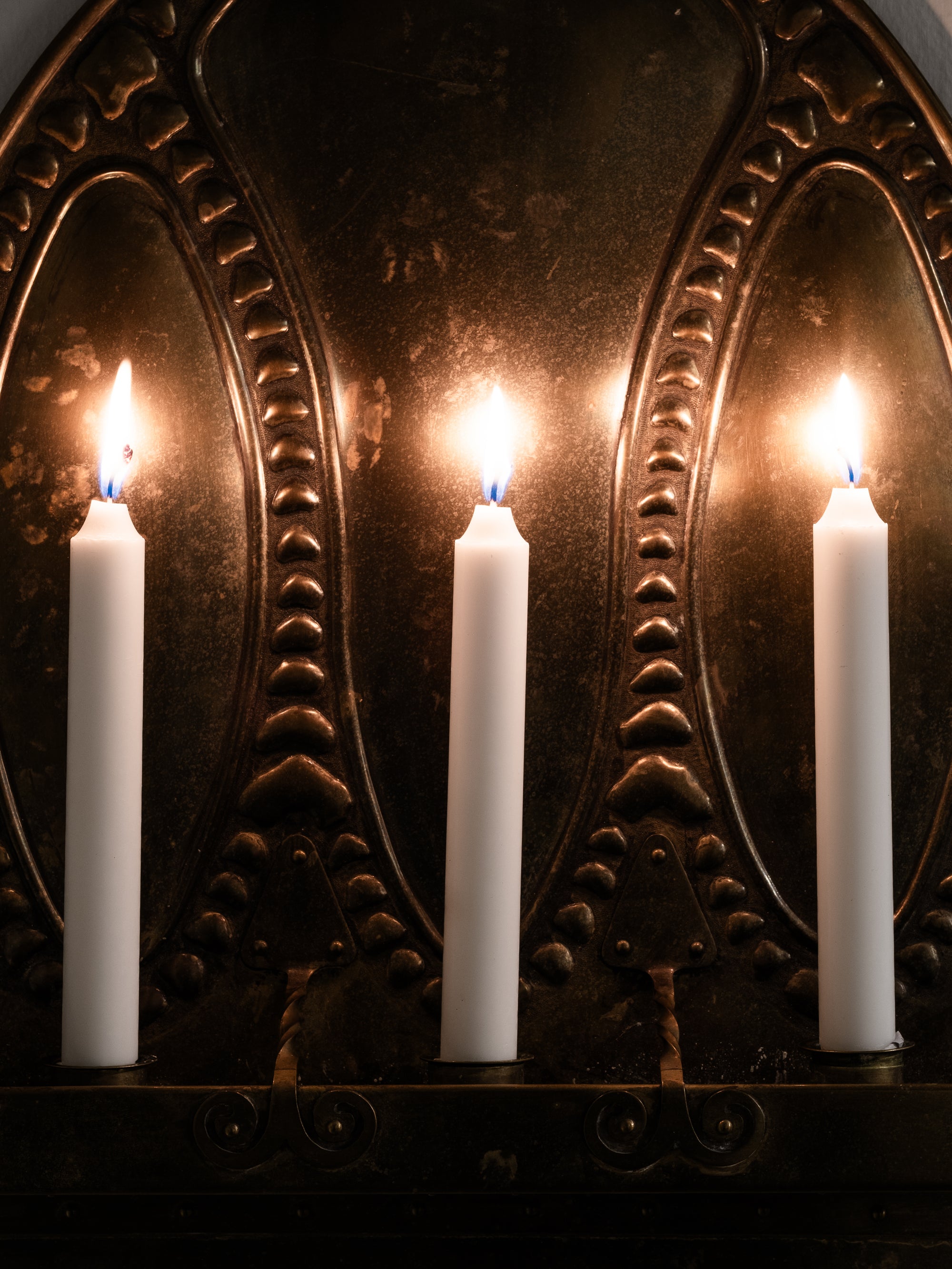 Finnish Art Nouveau Brass Candle Wall Sconce, Early 20th Century