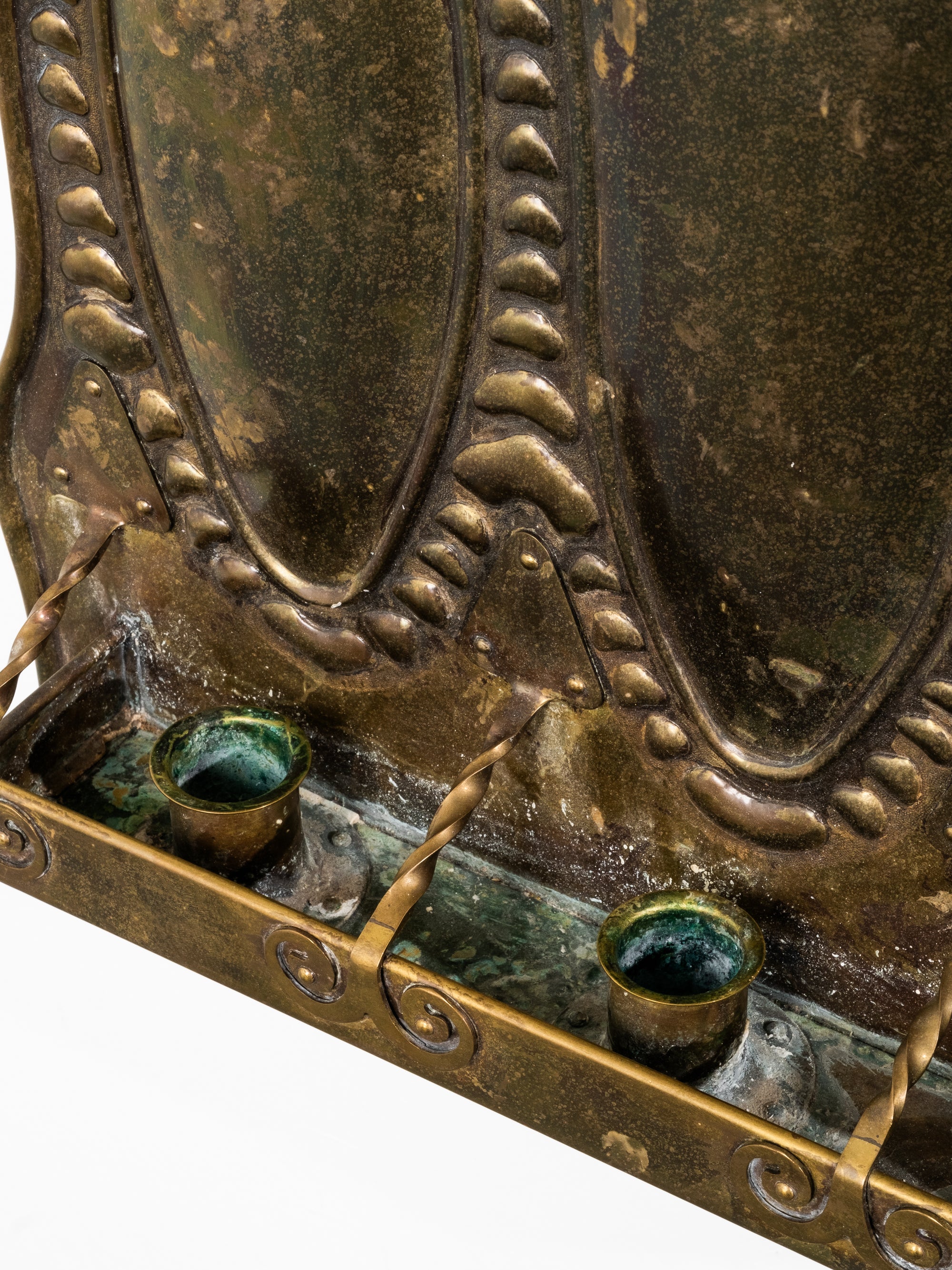 Finnish Art Nouveau Brass Candle Wall Sconce, Early 20th Century