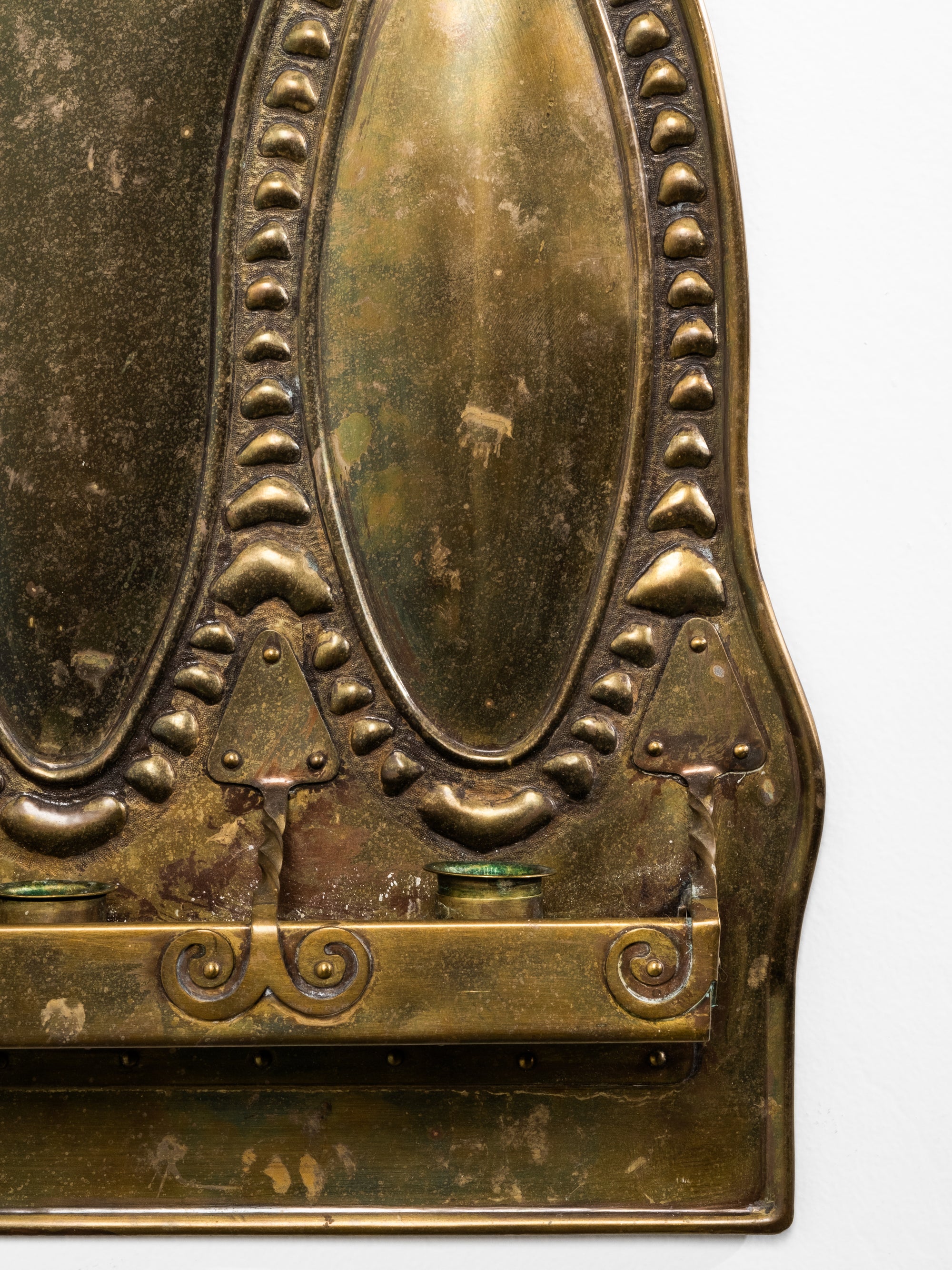 Finnish Art Nouveau Brass Candle Wall Sconce, Early 20th Century