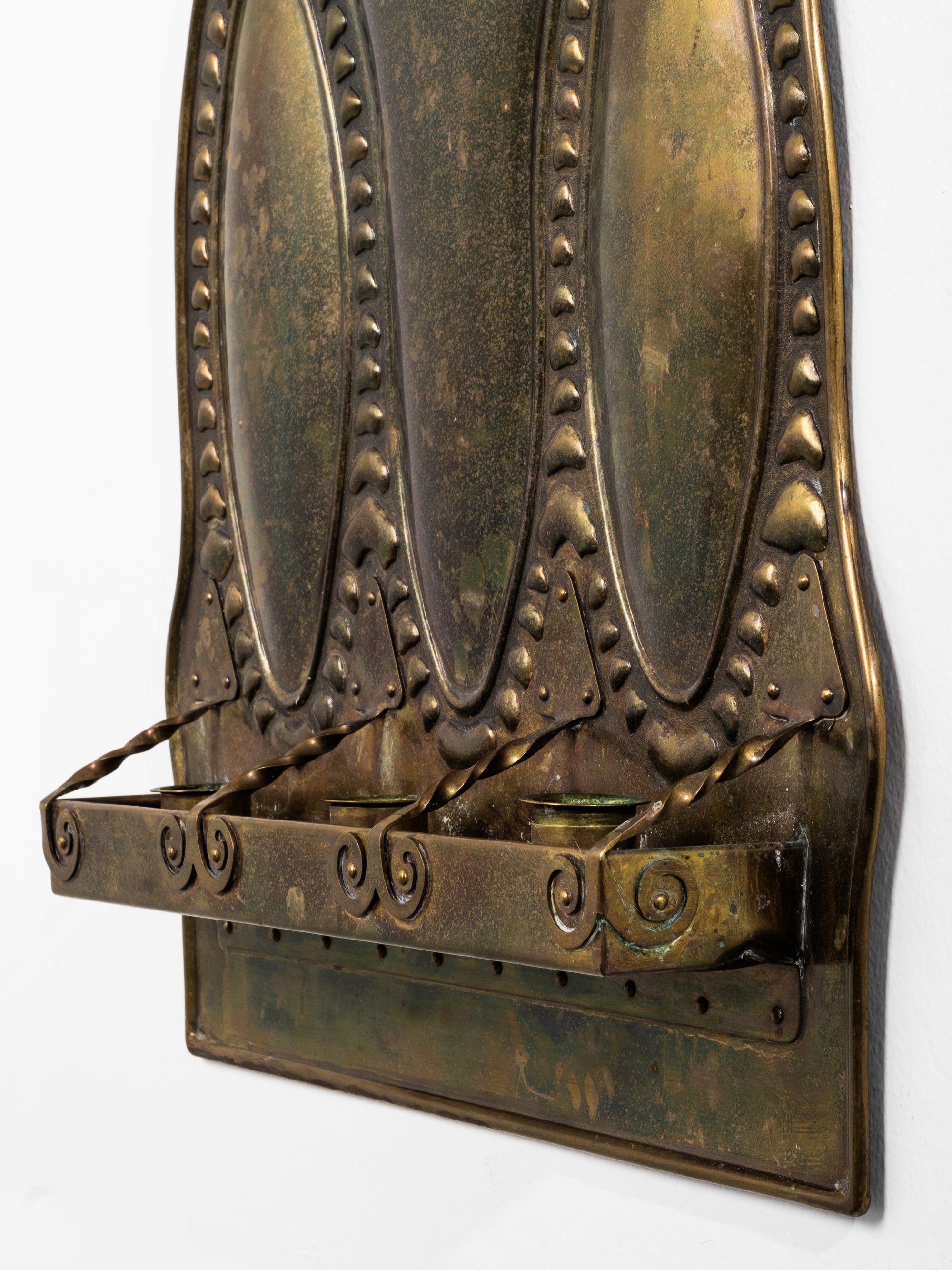 Finnish Art Nouveau Brass Candle Wall Sconce, Early 20th Century