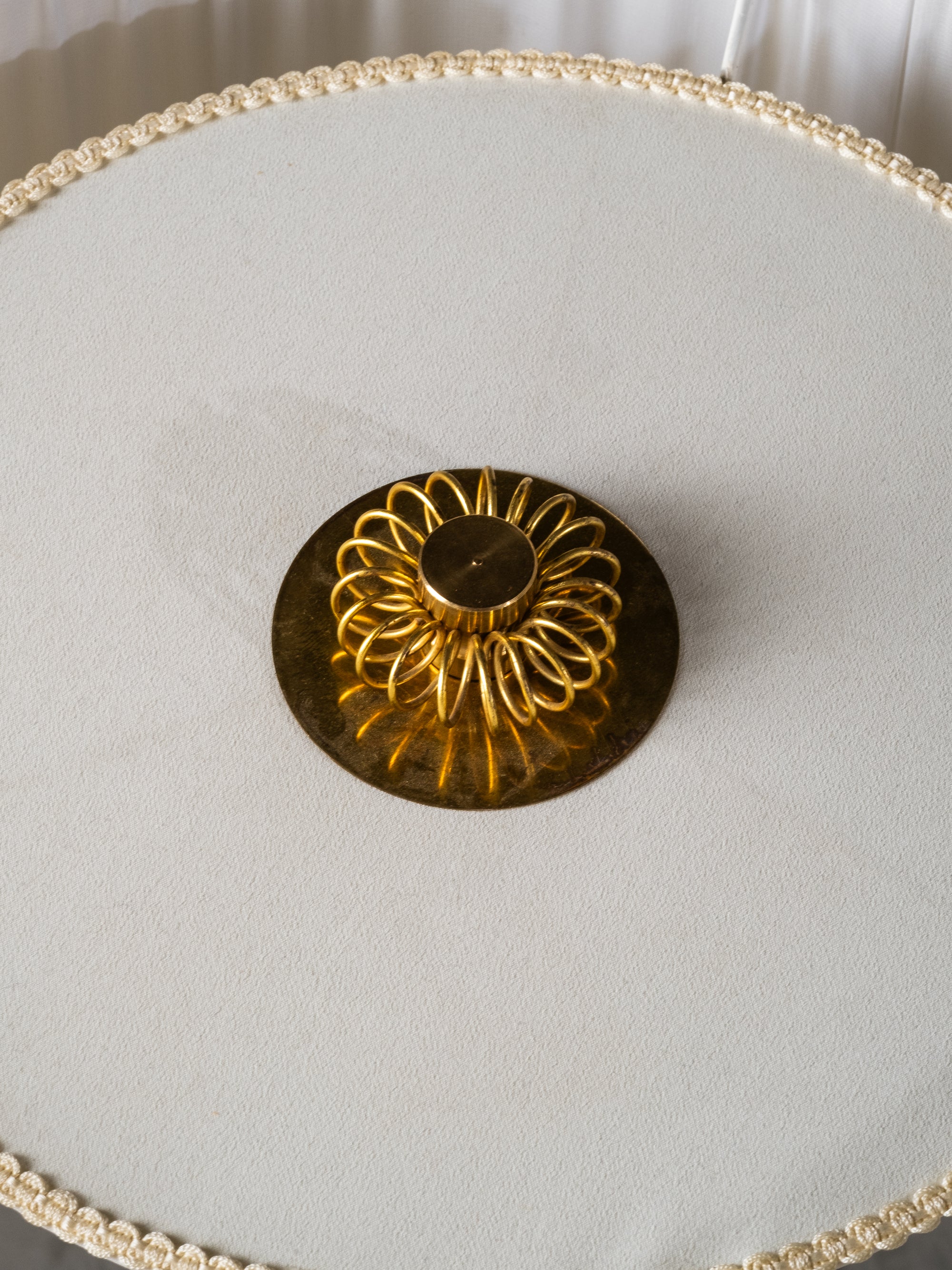 Finnish Mid-Century Modern Floor Lamp in Brass and Wrapped Birch