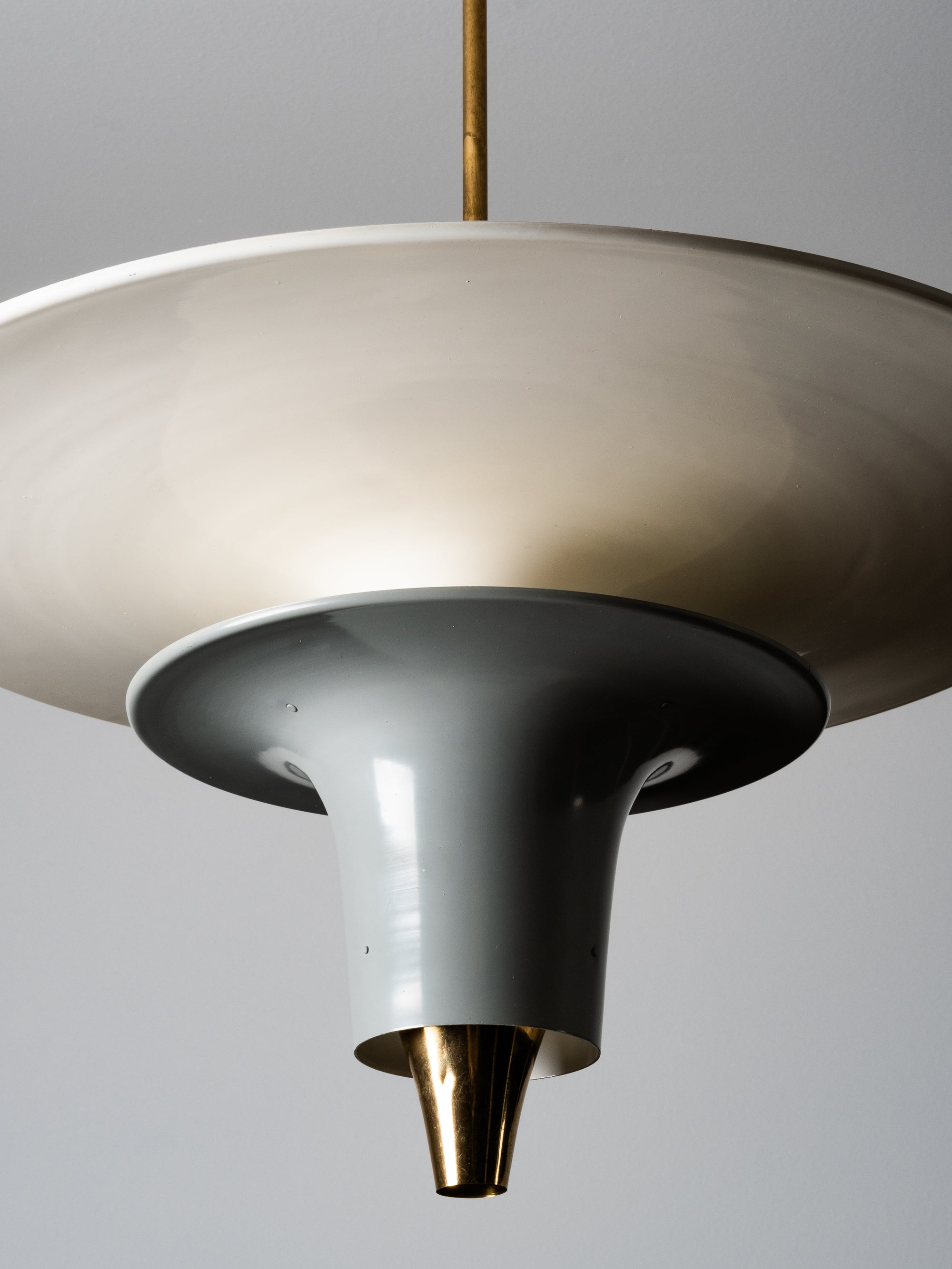 Rare Brass &amp; Aluminum Ceiling Light Model AA114 by Itsu, Finland, 1950s