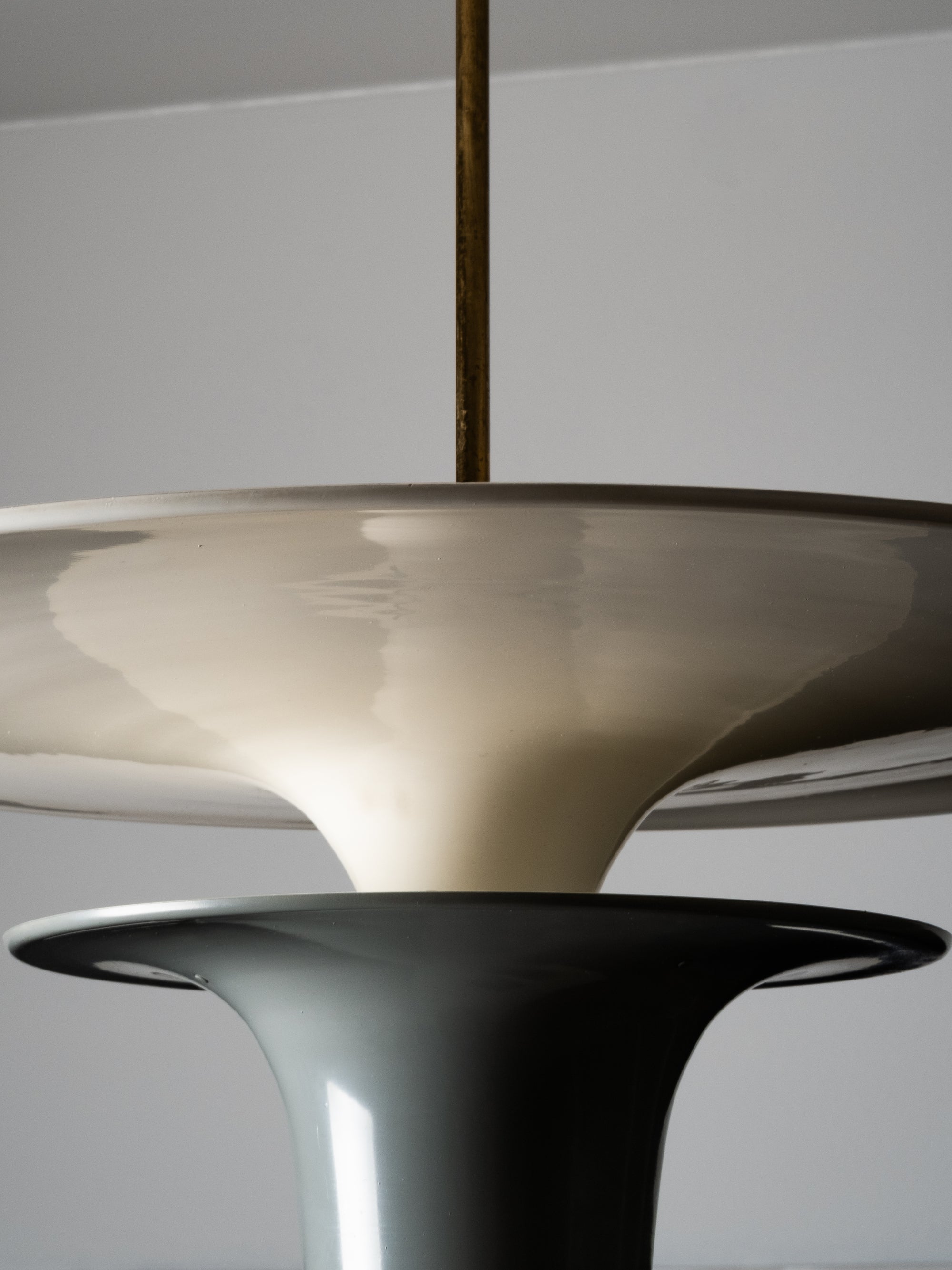 Rare Brass &amp; Aluminum Ceiling Light Model AA114 by Itsu, Finland, 1950s