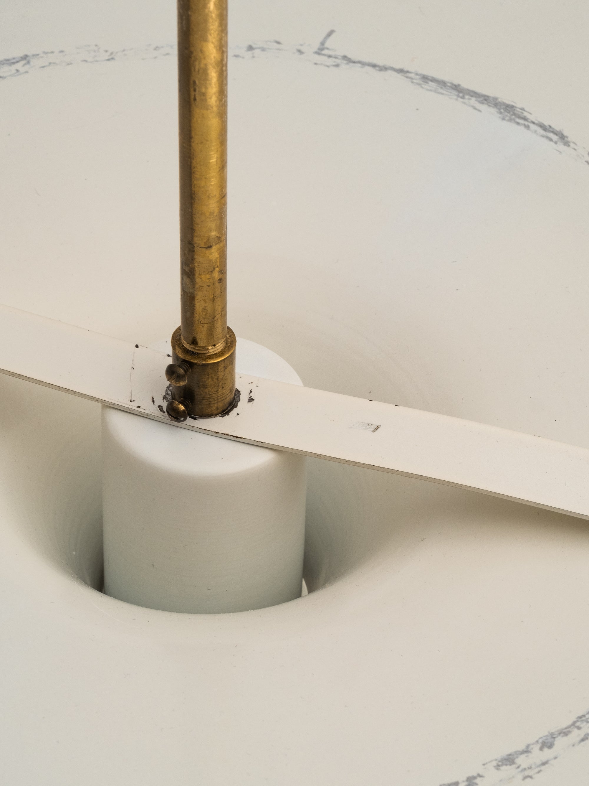 Rare Brass &amp; Aluminum Ceiling Light Model AA114 by Itsu, Finland, 1950s