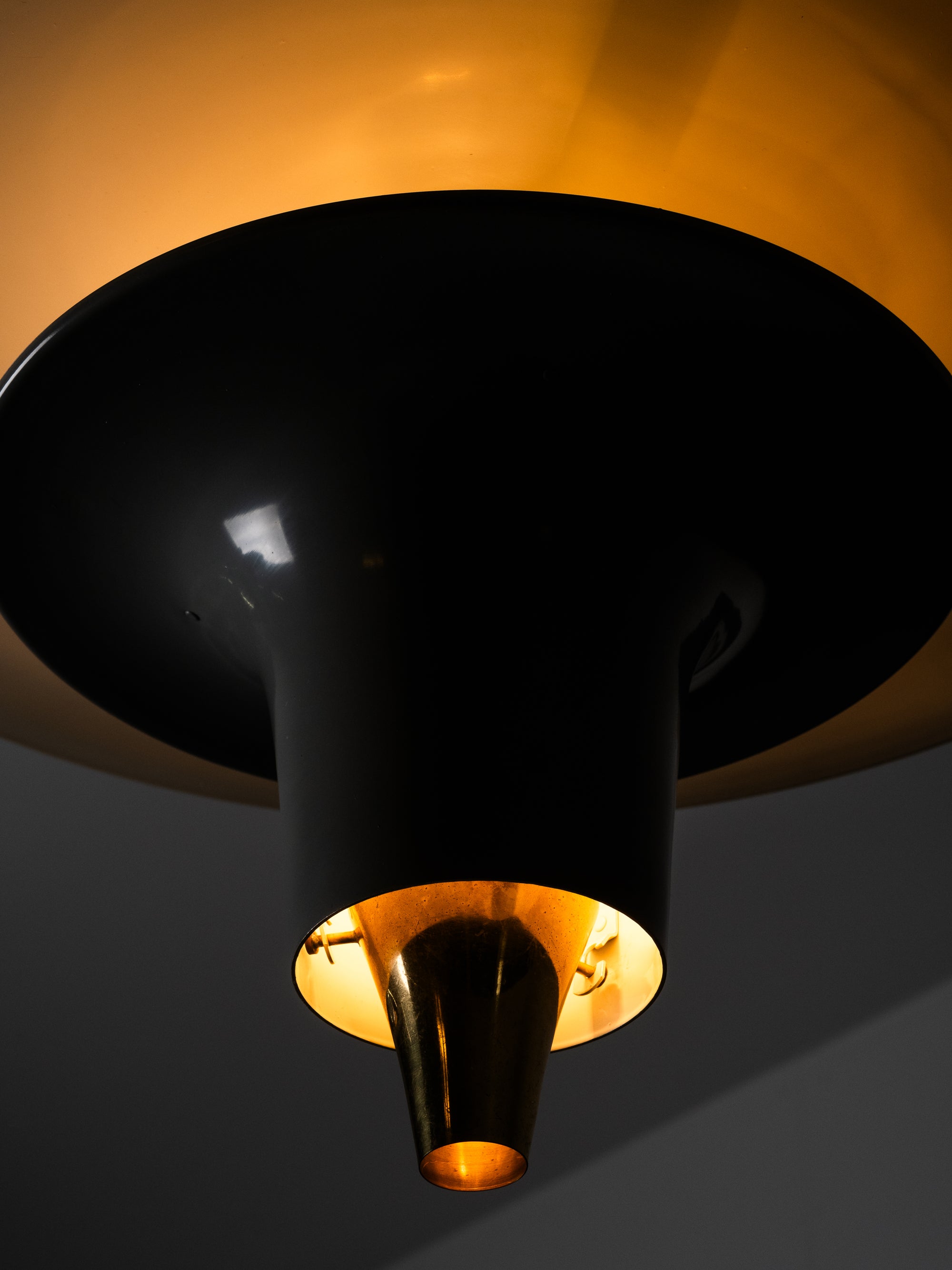 Rare Brass &amp; Aluminum Ceiling Light Model AA114 by Itsu, Finland, 1950s