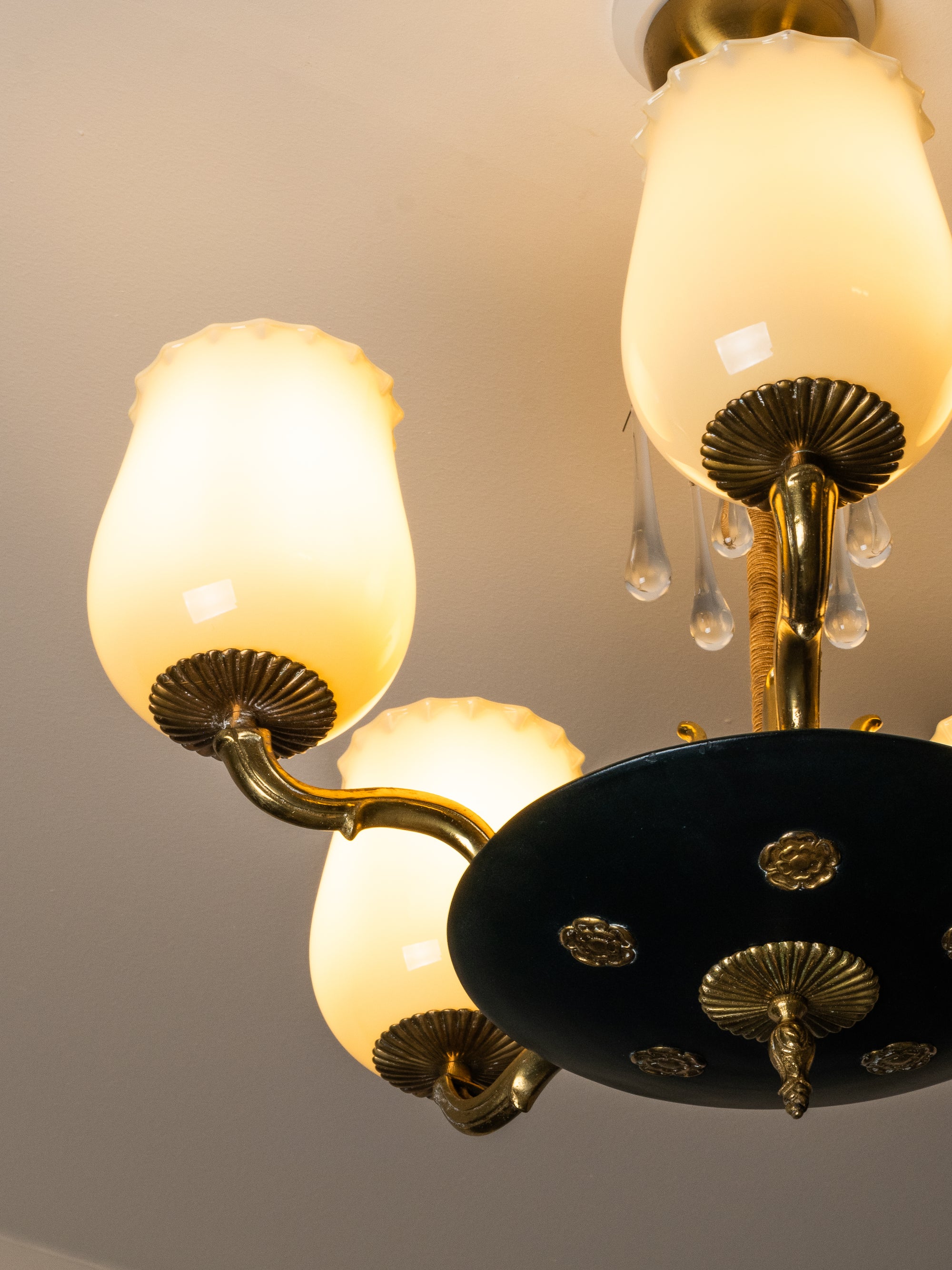 Chandelier Model 1374/5 by Paavo Tynell for Taito Oy, Finland, 1930s