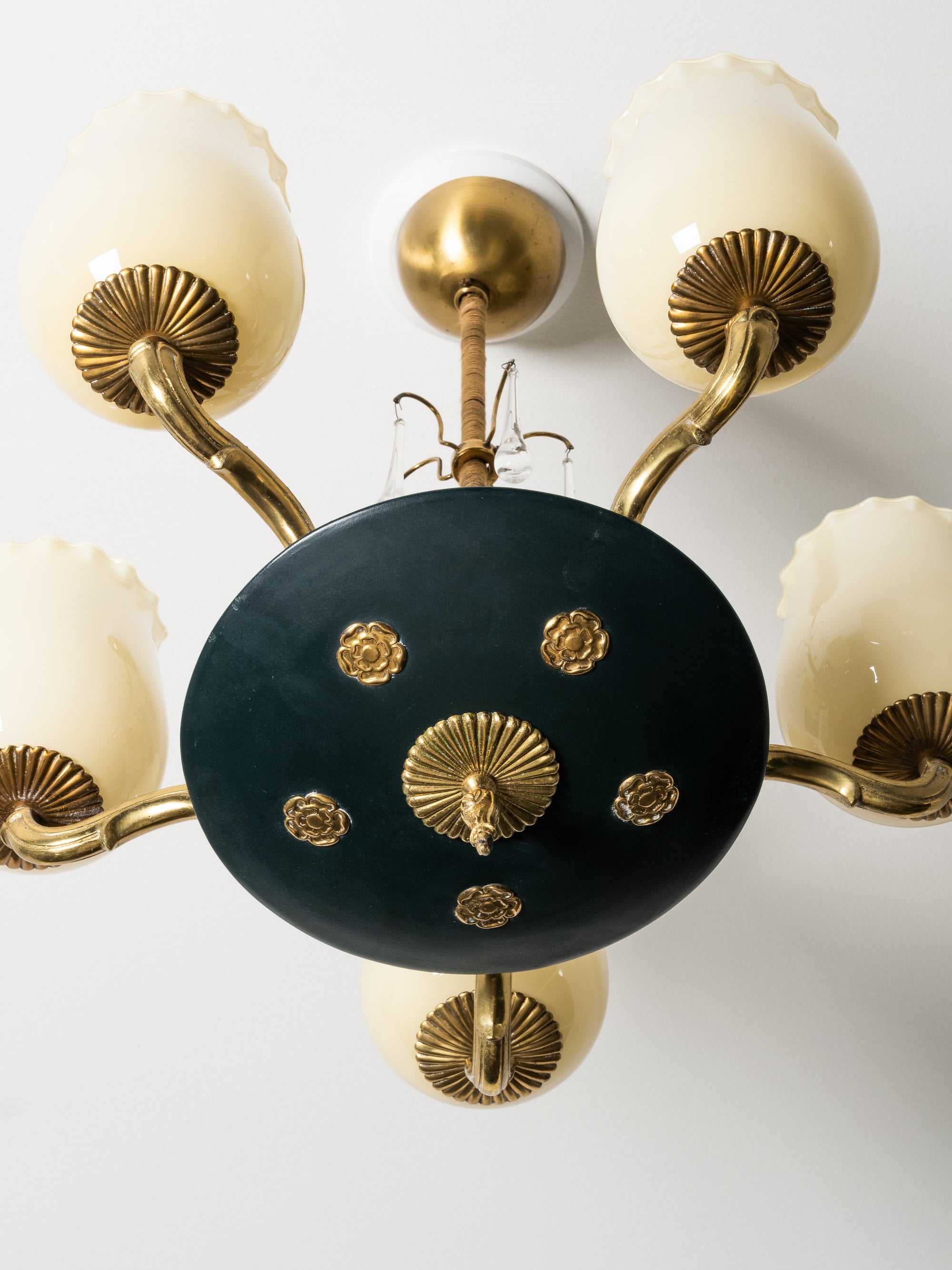 Chandelier Model 1374/5 by Paavo Tynell for Taito Oy, Finland, 1930s