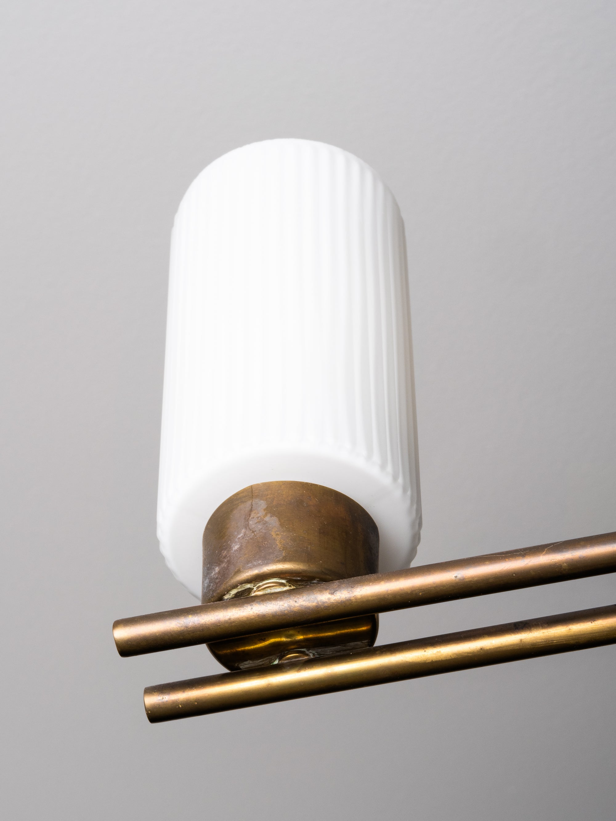 Brass &amp; Glass Chandelier Model ER 174 by Itsu, Finland, 1950s