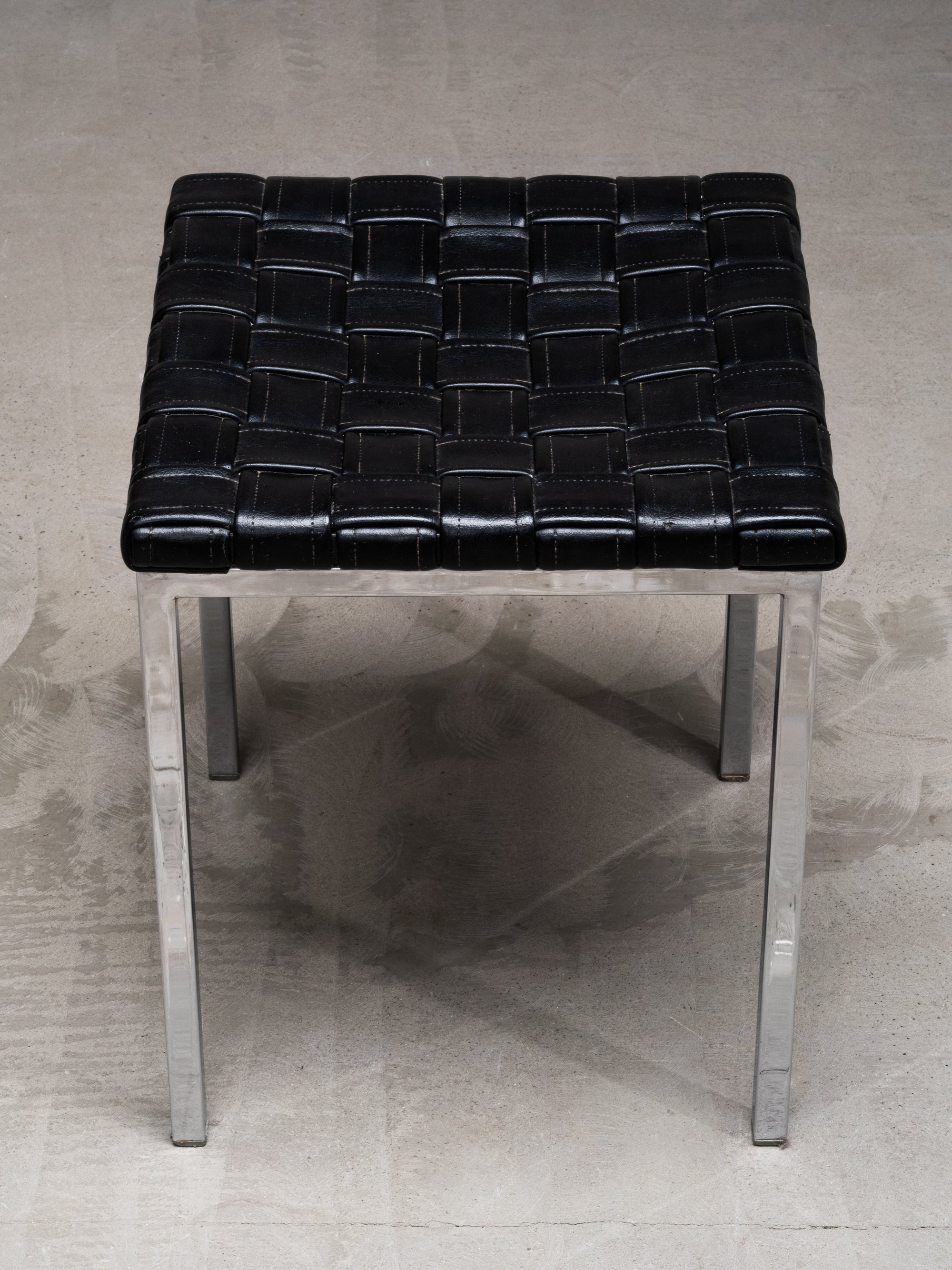 Leather &amp; Chrome Model 8500 Stool by Voitto Haapalainen, Asko, Finland, 1960s