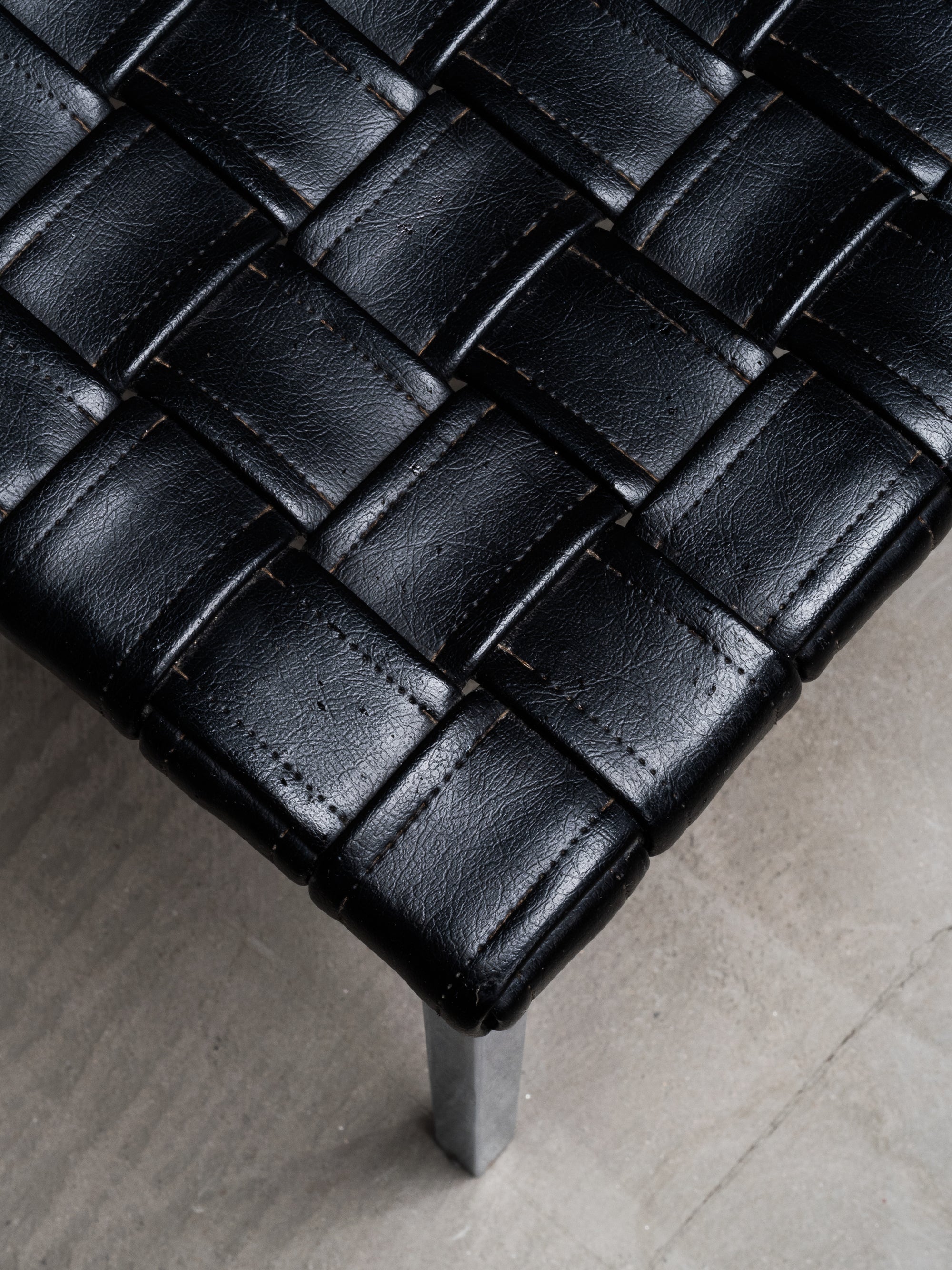 Leather &amp; Chrome Model 8500 Stool by Voitto Haapalainen, Asko, Finland, 1960s