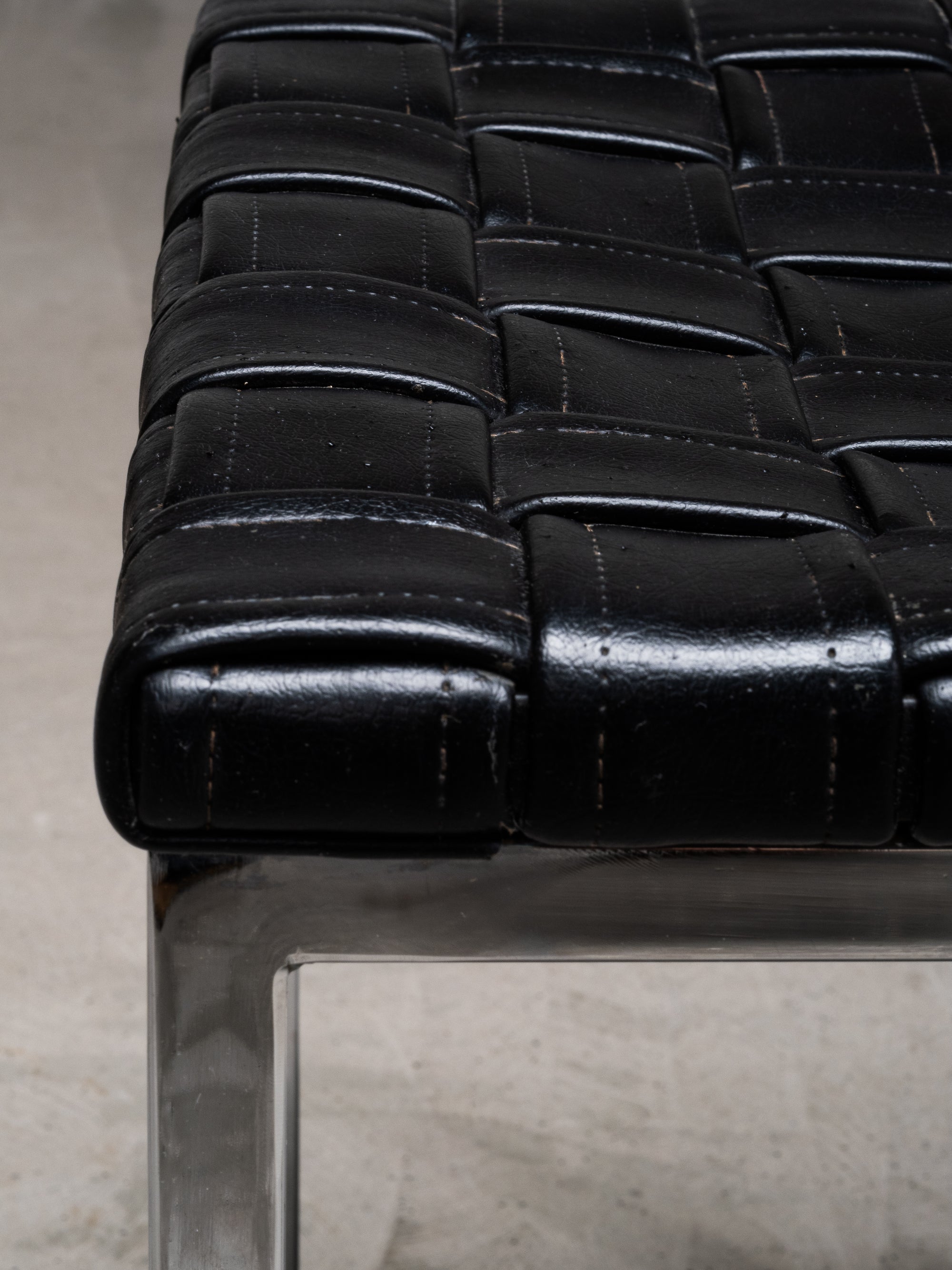 Leather &amp; Chrome Model 8500 Stool by Voitto Haapalainen, Asko, Finland, 1960s