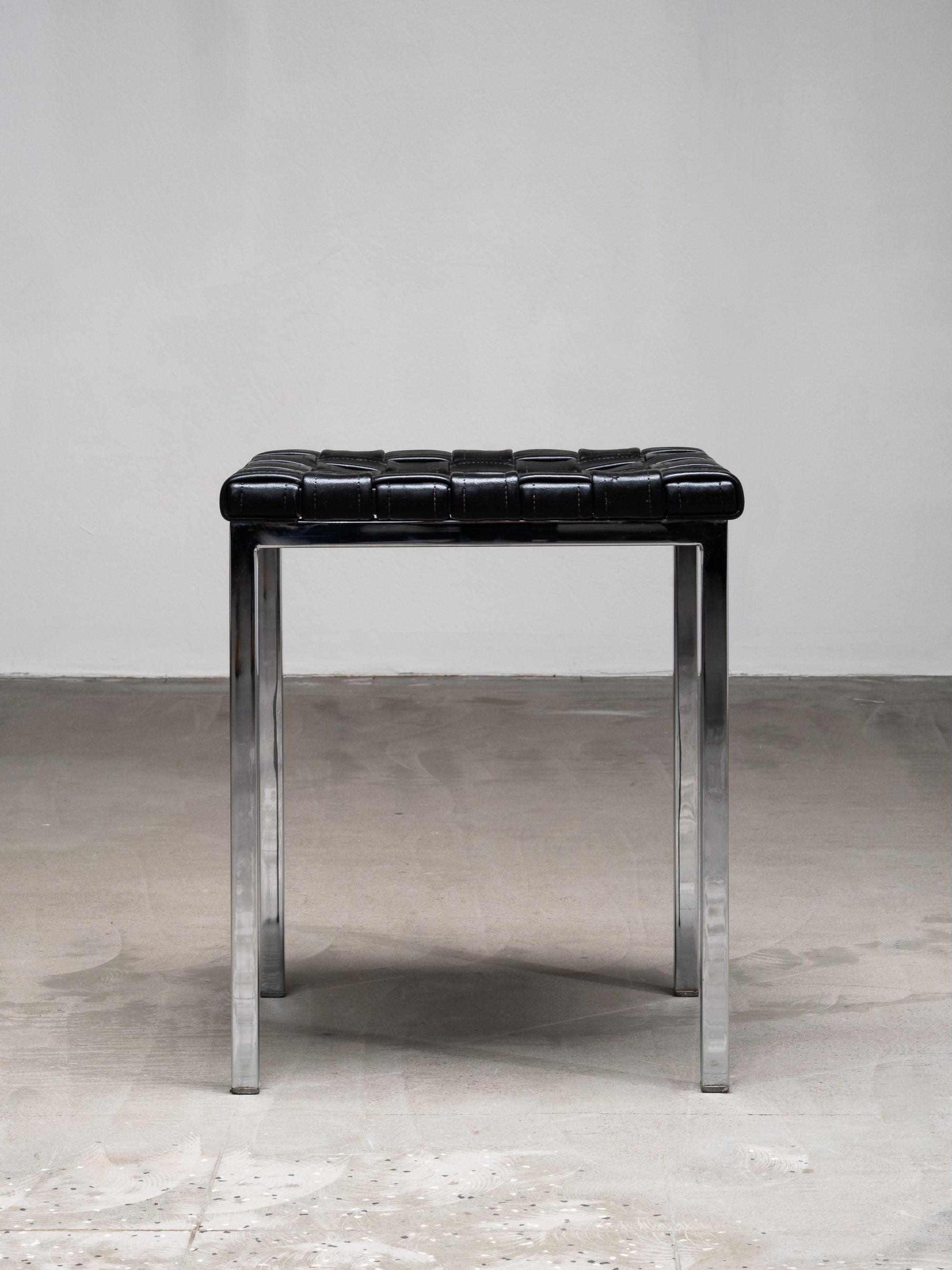 Leather &amp; Chrome Model 8500 Stool by Voitto Haapalainen, Asko, Finland, 1960s