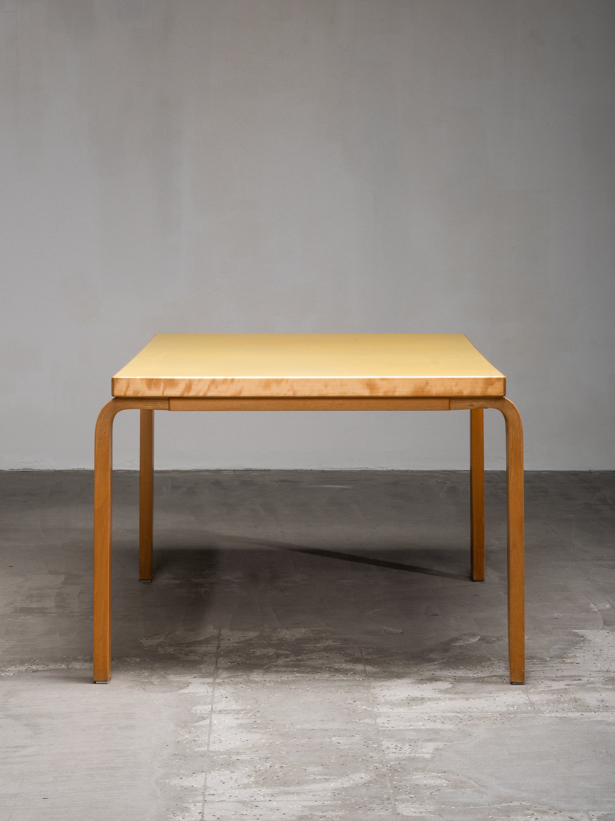 Mid-Century Model 82 Table with Yellow Linoleum by Alvar Aalto, Artek, Finland