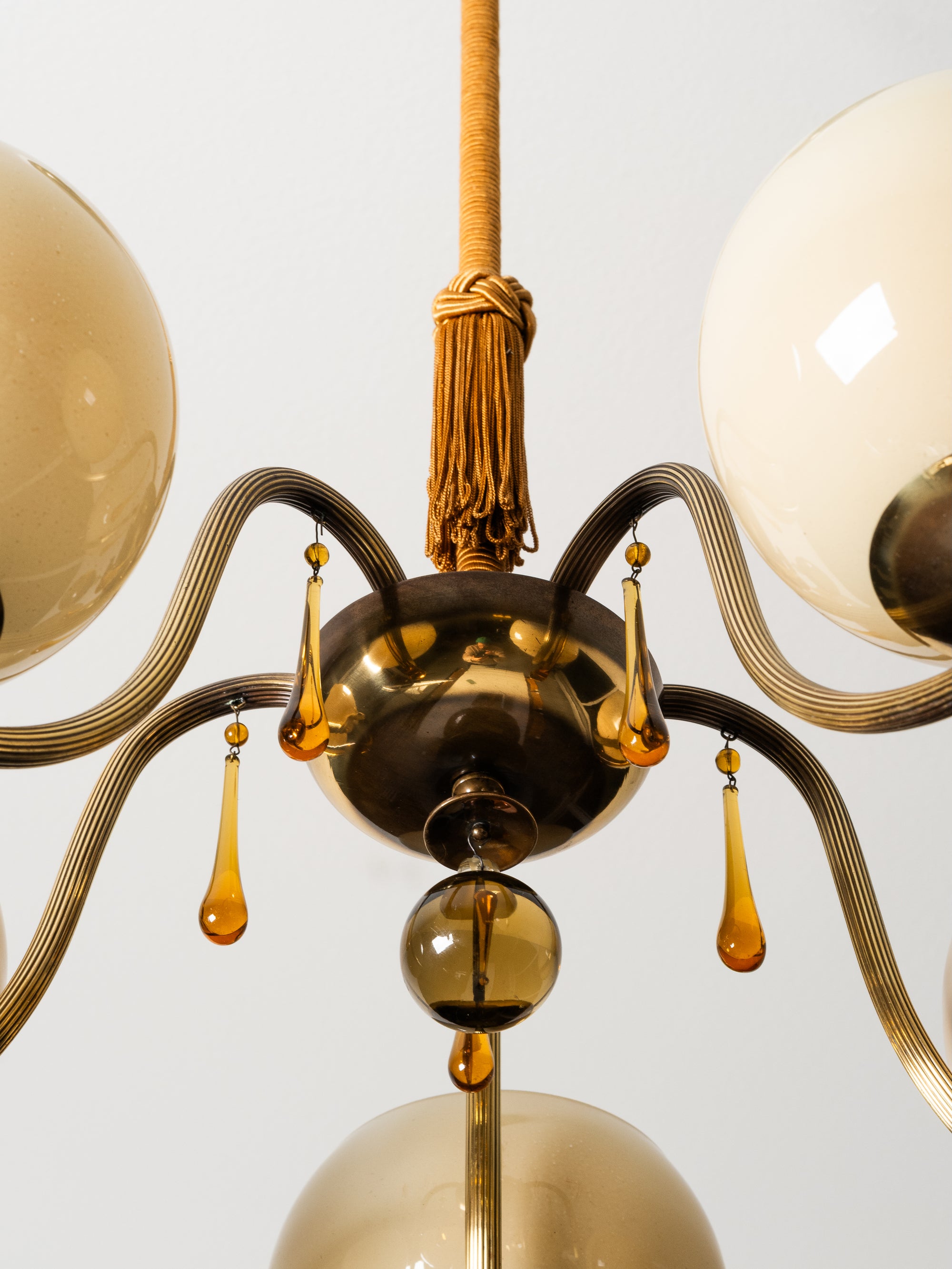 Paavo Tynell Chandelier Model 1456/5 for Taito Oy, Finland, 1930s