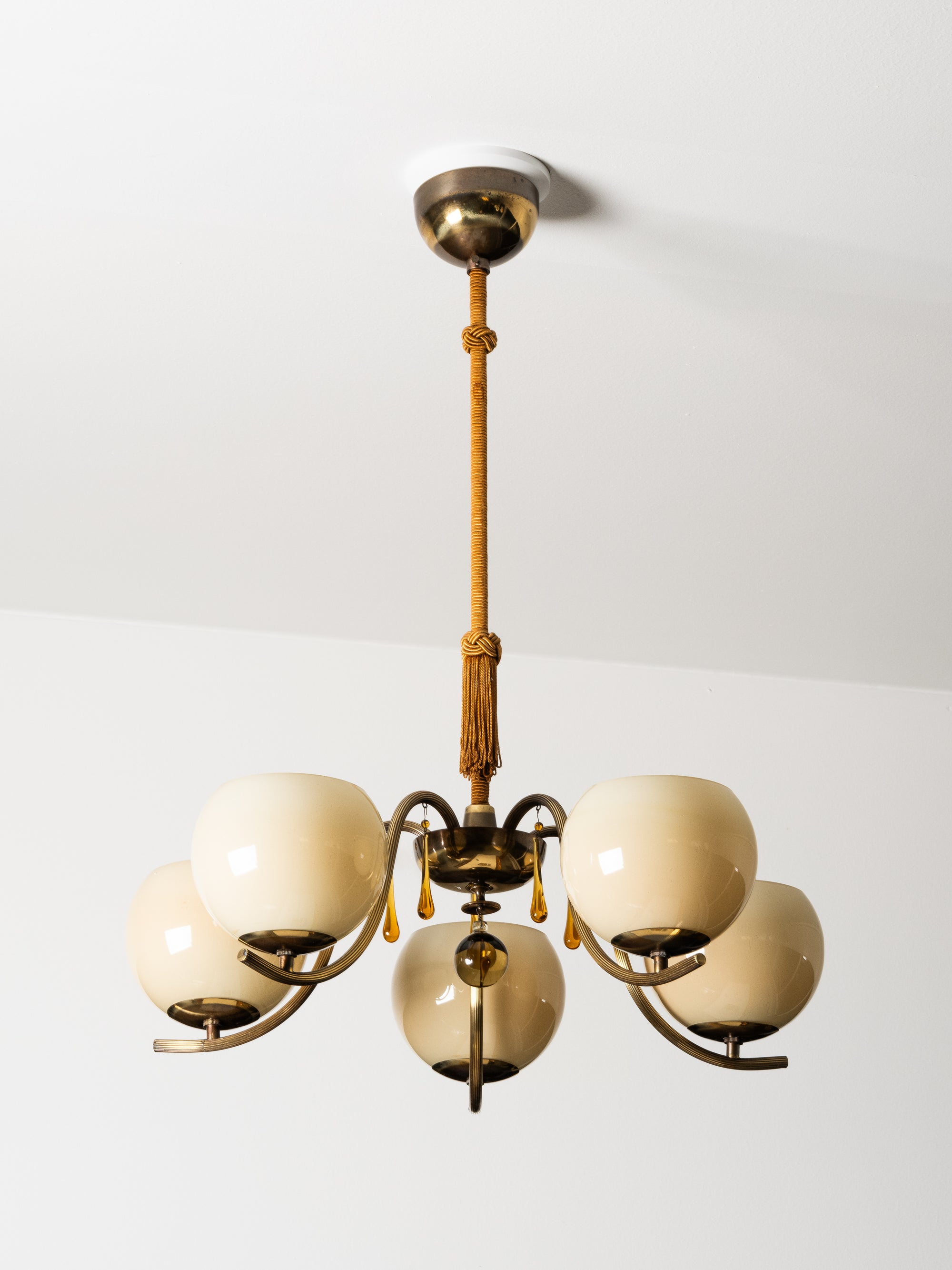 Paavo Tynell Chandelier Model 1456/5 for Taito Oy, Finland, 1930s