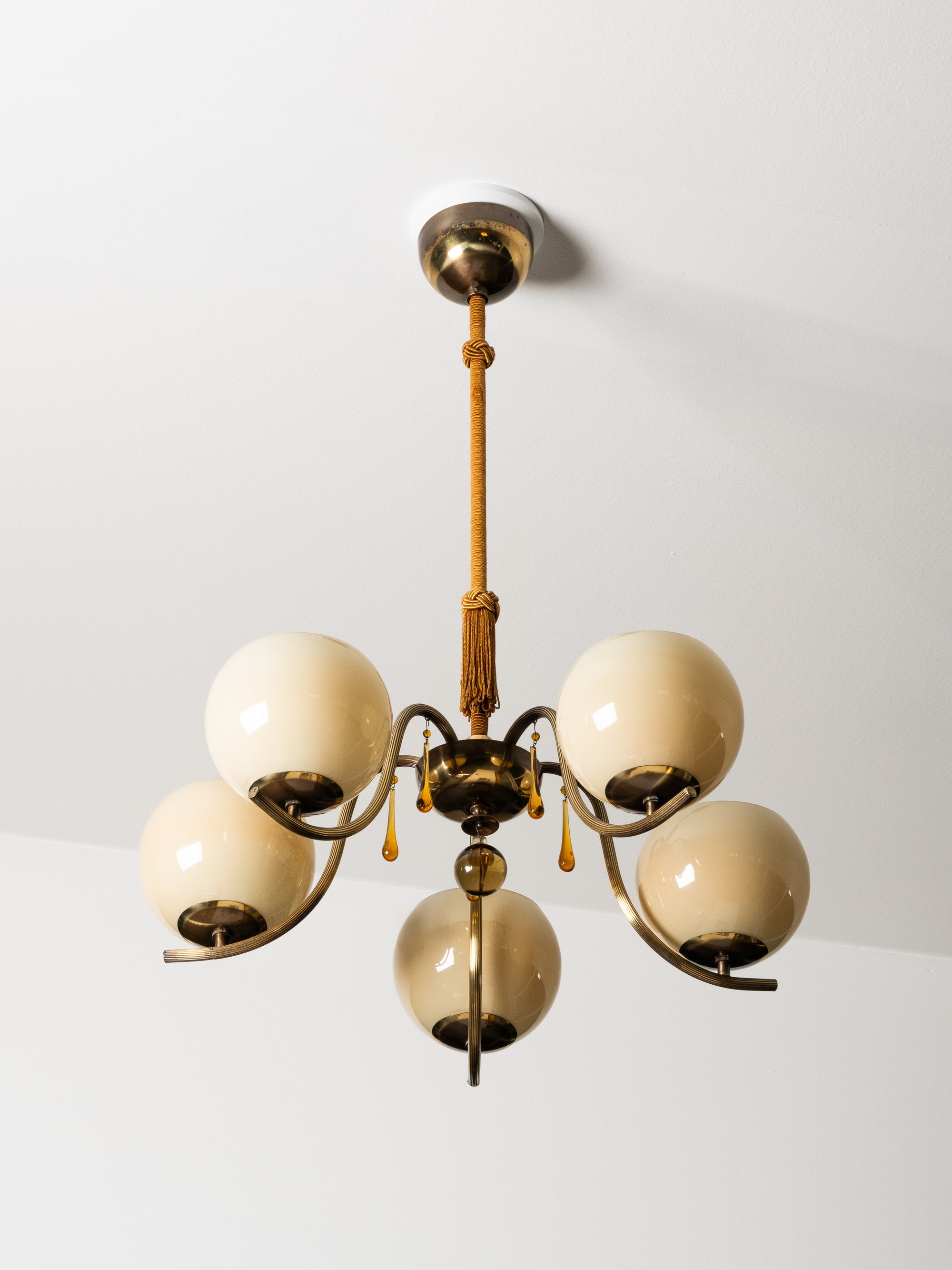 Paavo Tynell Chandelier Model 1456/5 for Taito Oy, Finland, 1930s