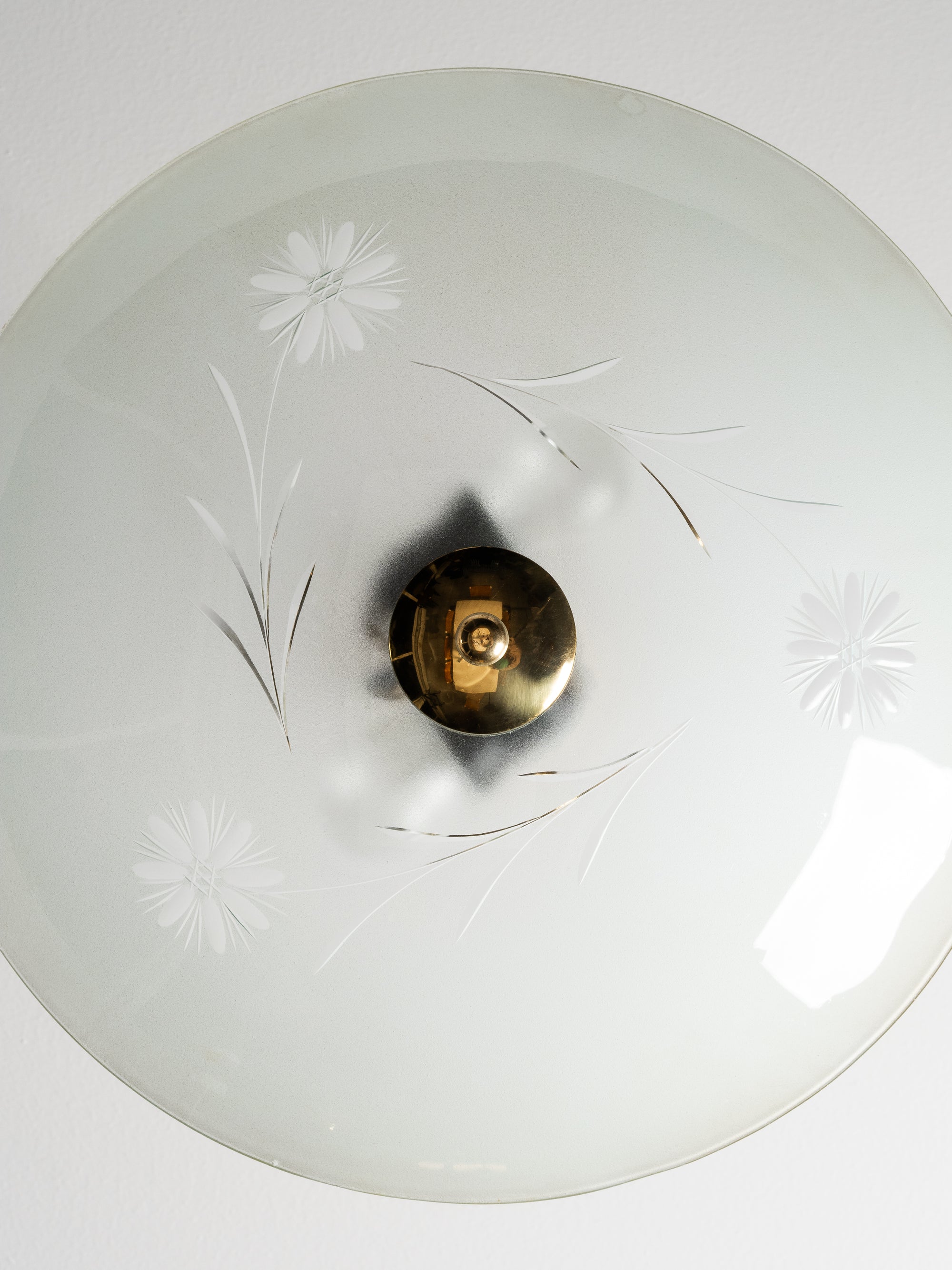 Mid-Century Brass and Glass Chandelier Model 2517 by Valinte, Finland