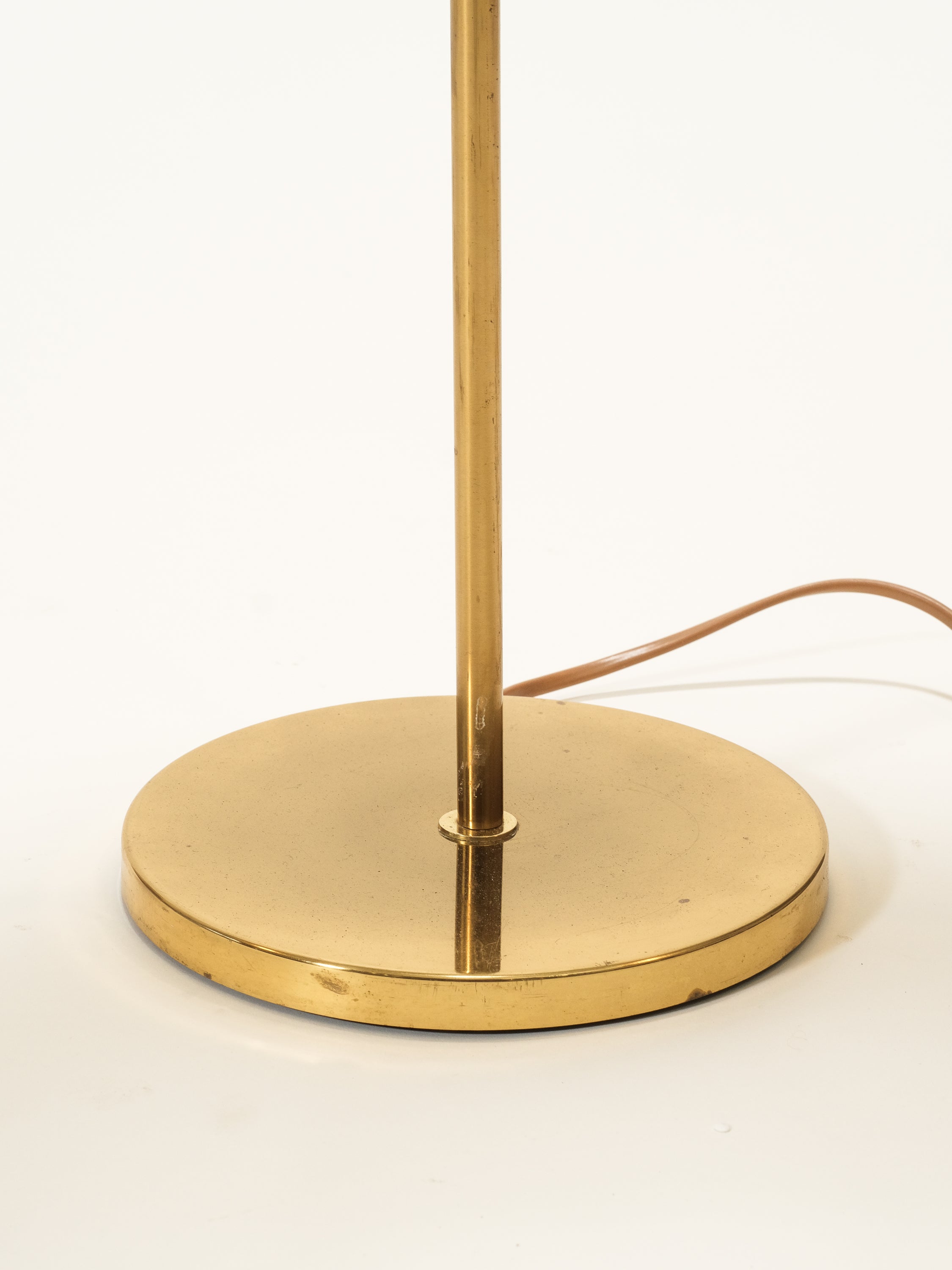 Brass Floor Lamp with Silk Shade