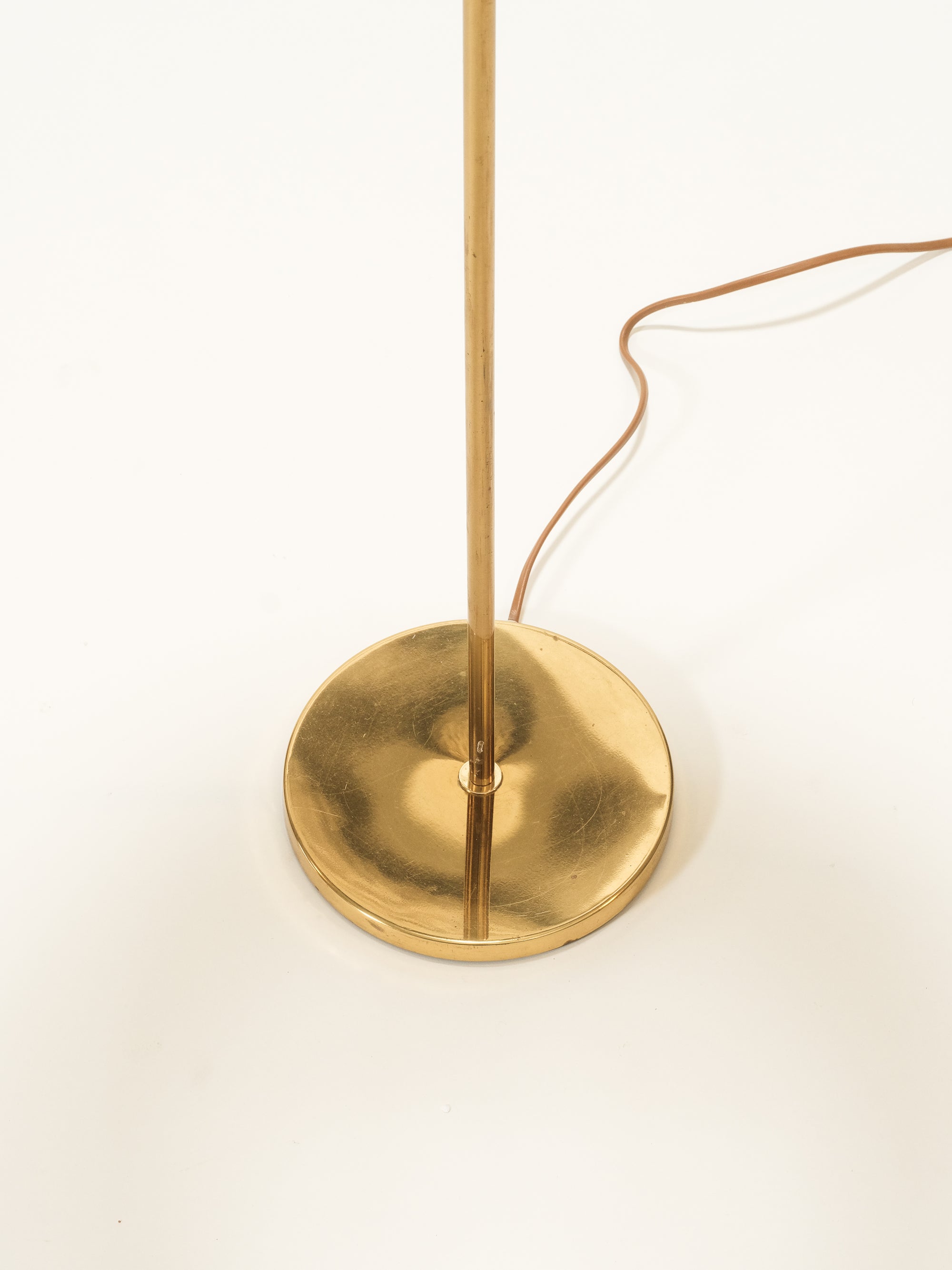 Brass Floor Lamp with Silk Shade