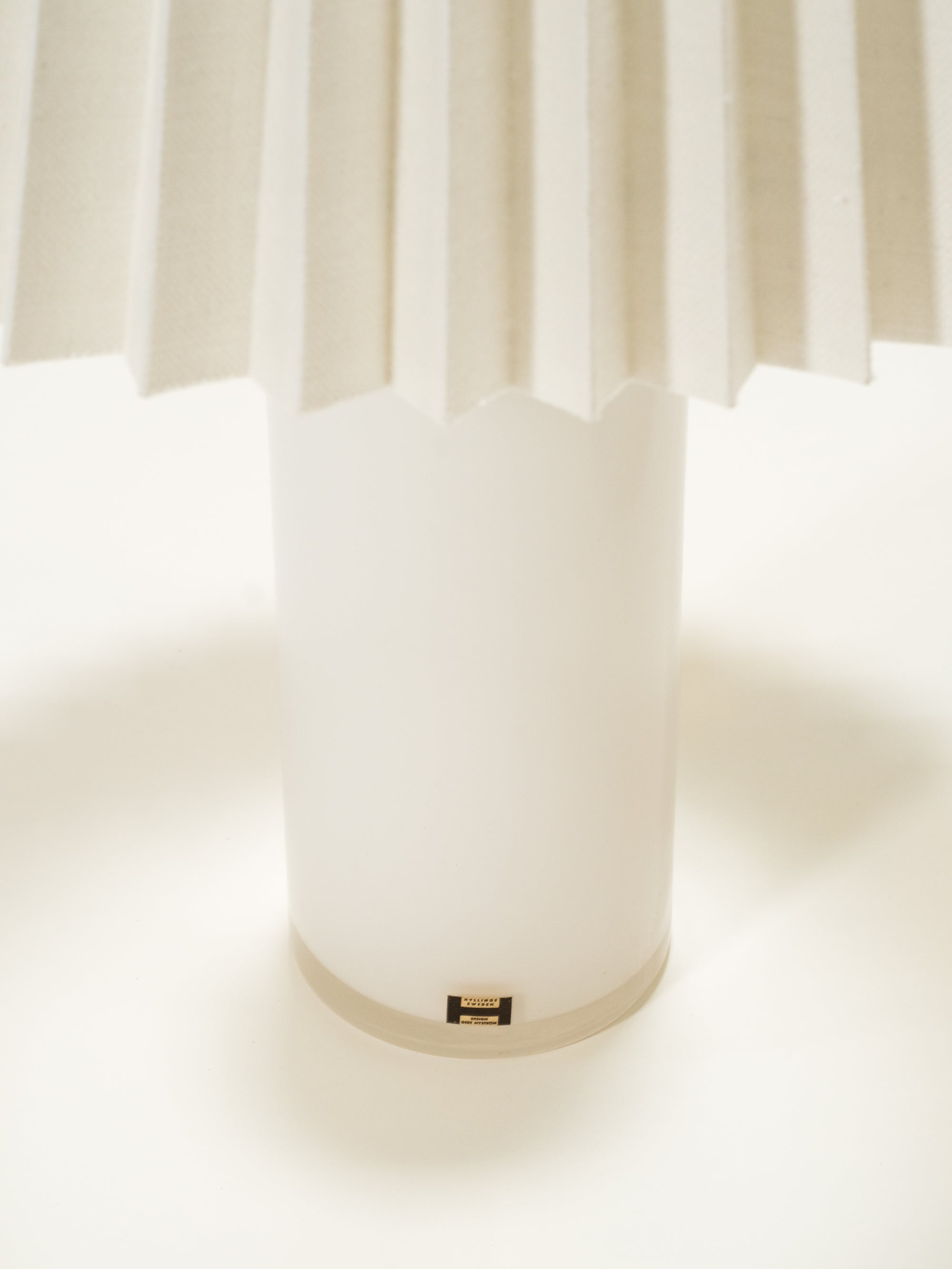 Pair of White Glass Table Lamps by Gert Nyström for Hyllinge, Sweden, 1960s