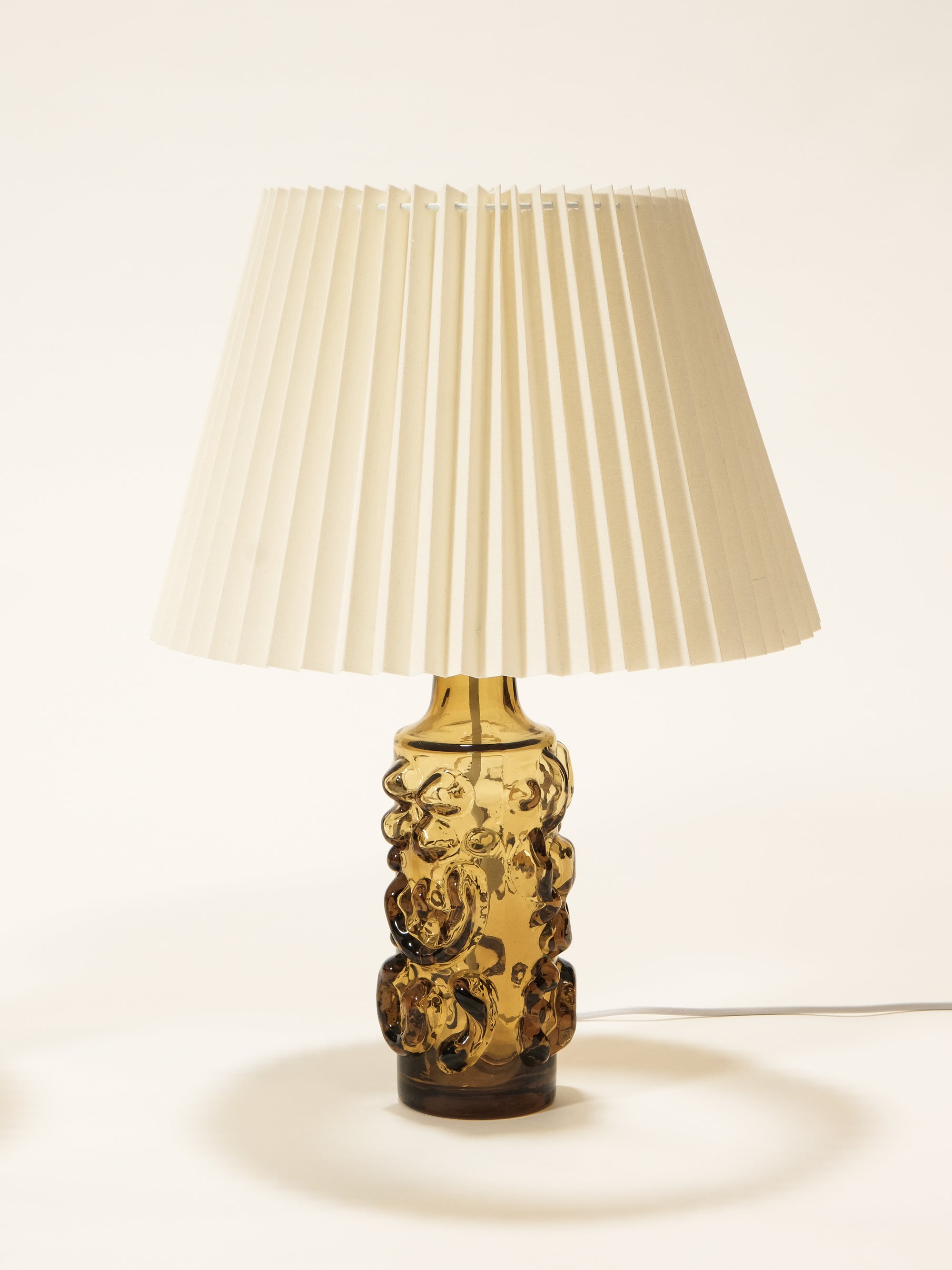Pair of Glass Table Lamps by Gustav Leek for Orrefors, Sweden, 1960s