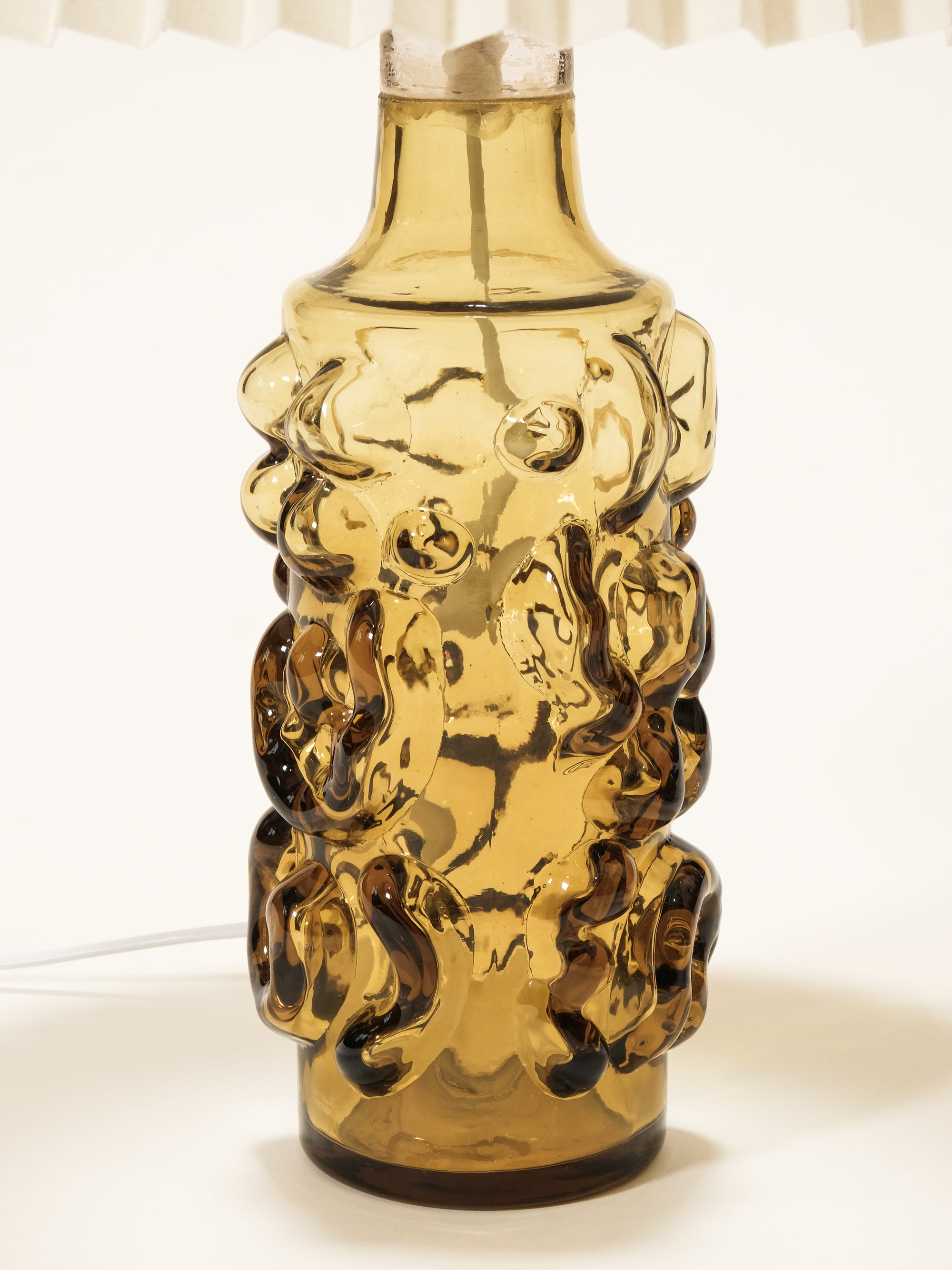 Pair of Glass Table Lamps by Gustav Leek for Orrefors, Sweden, 1960s