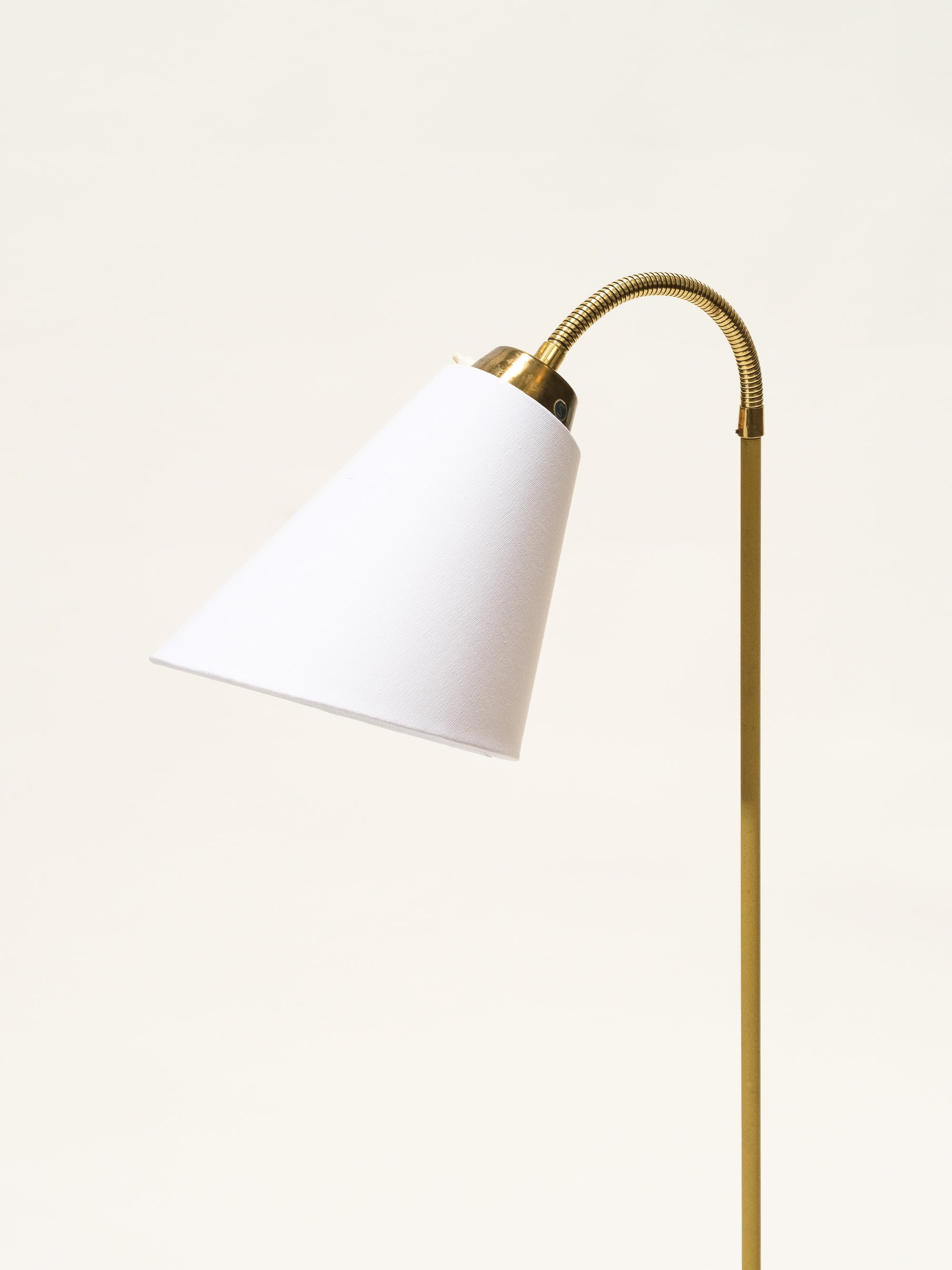 Yellow Floor Lamp with Fabric Shade, Sweden, 1960s