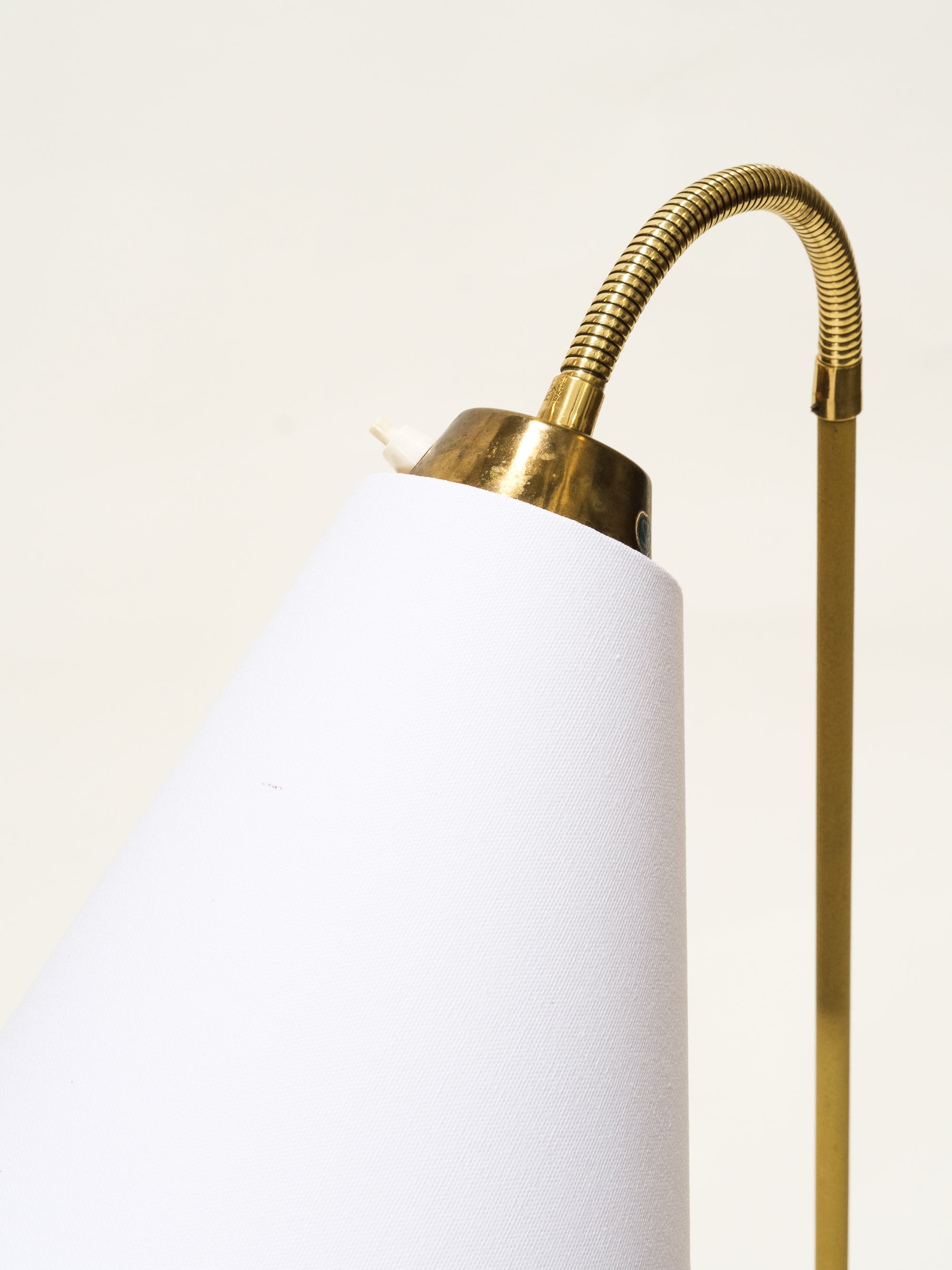 Yellow Floor Lamp with Fabric Shade, Sweden, 1960s