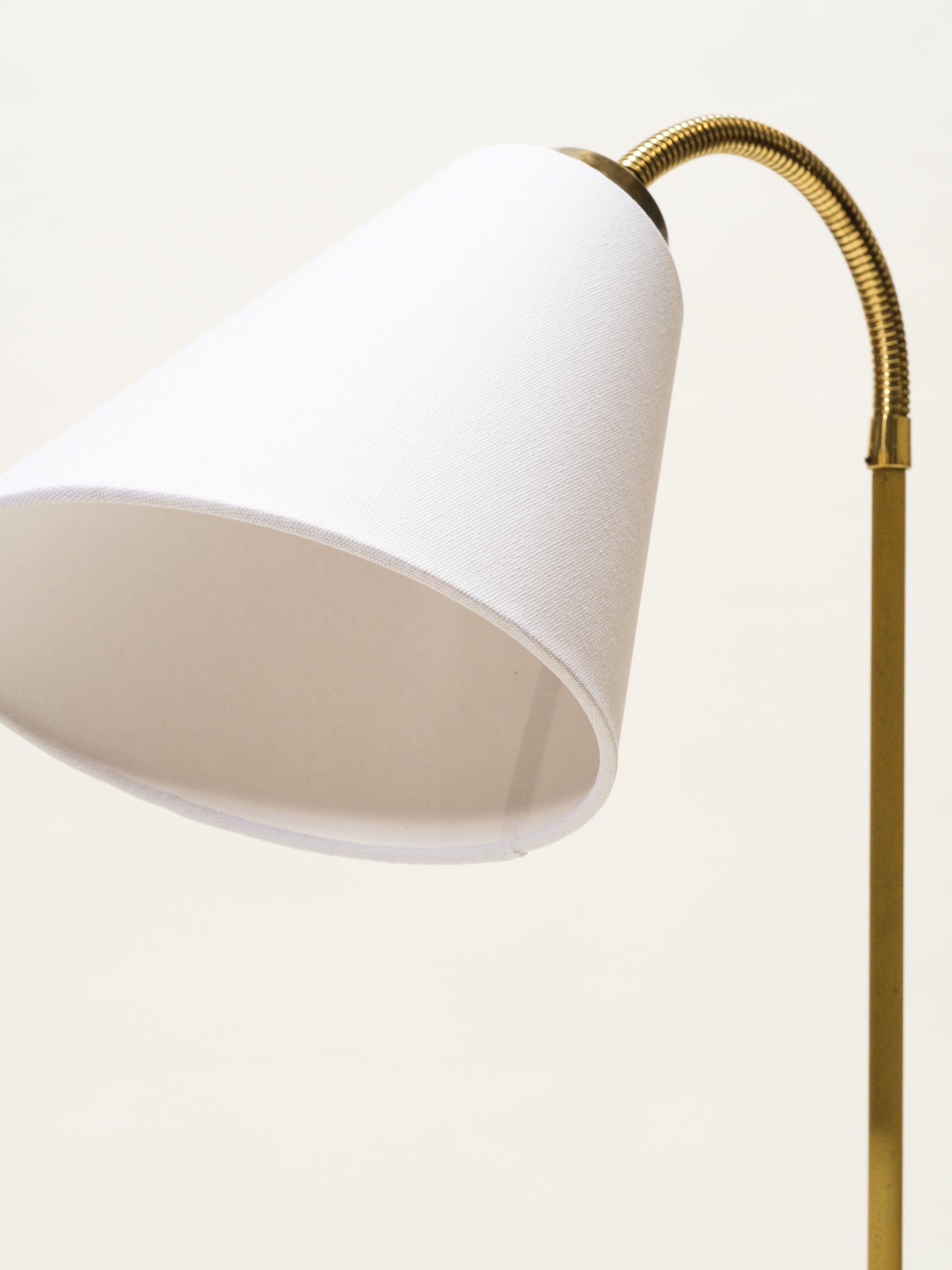 Yellow Floor Lamp with Fabric Shade, Sweden, 1960s