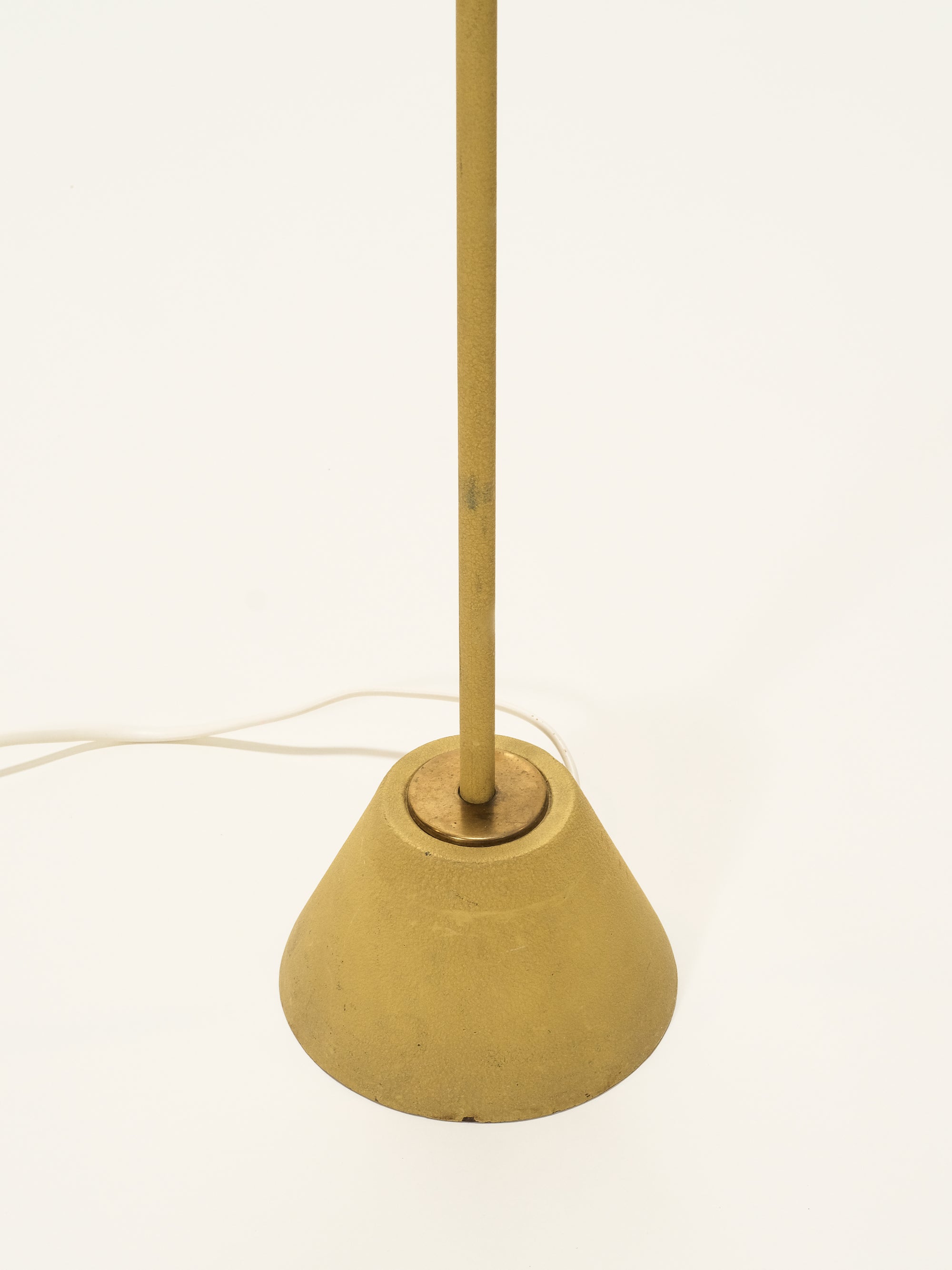 Yellow Floor Lamp with Fabric Shade, Sweden, 1960s