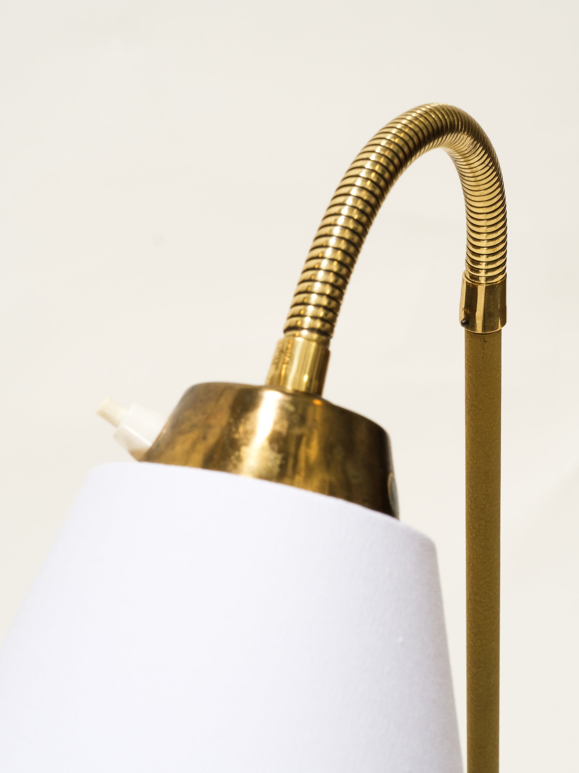 Yellow Floor Lamp with Fabric Shade, Sweden, 1960s