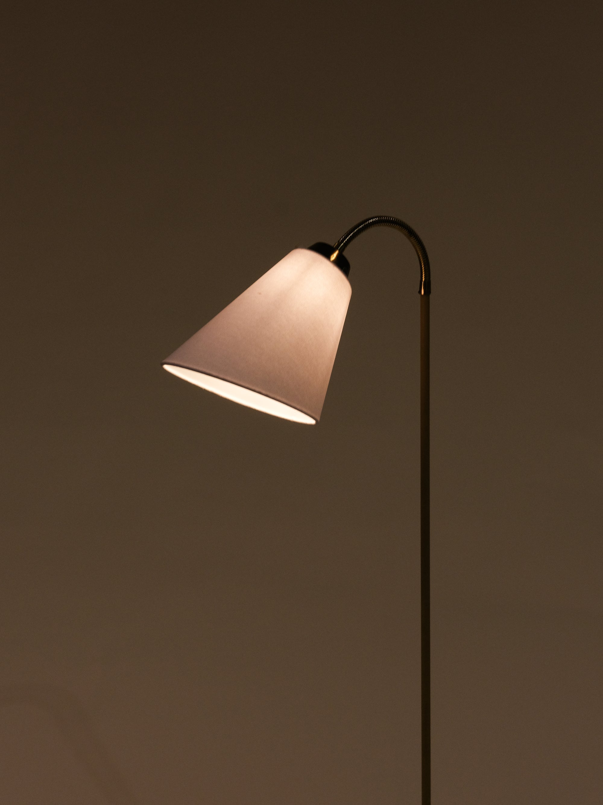 Yellow Floor Lamp with Fabric Shade, Sweden, 1960s